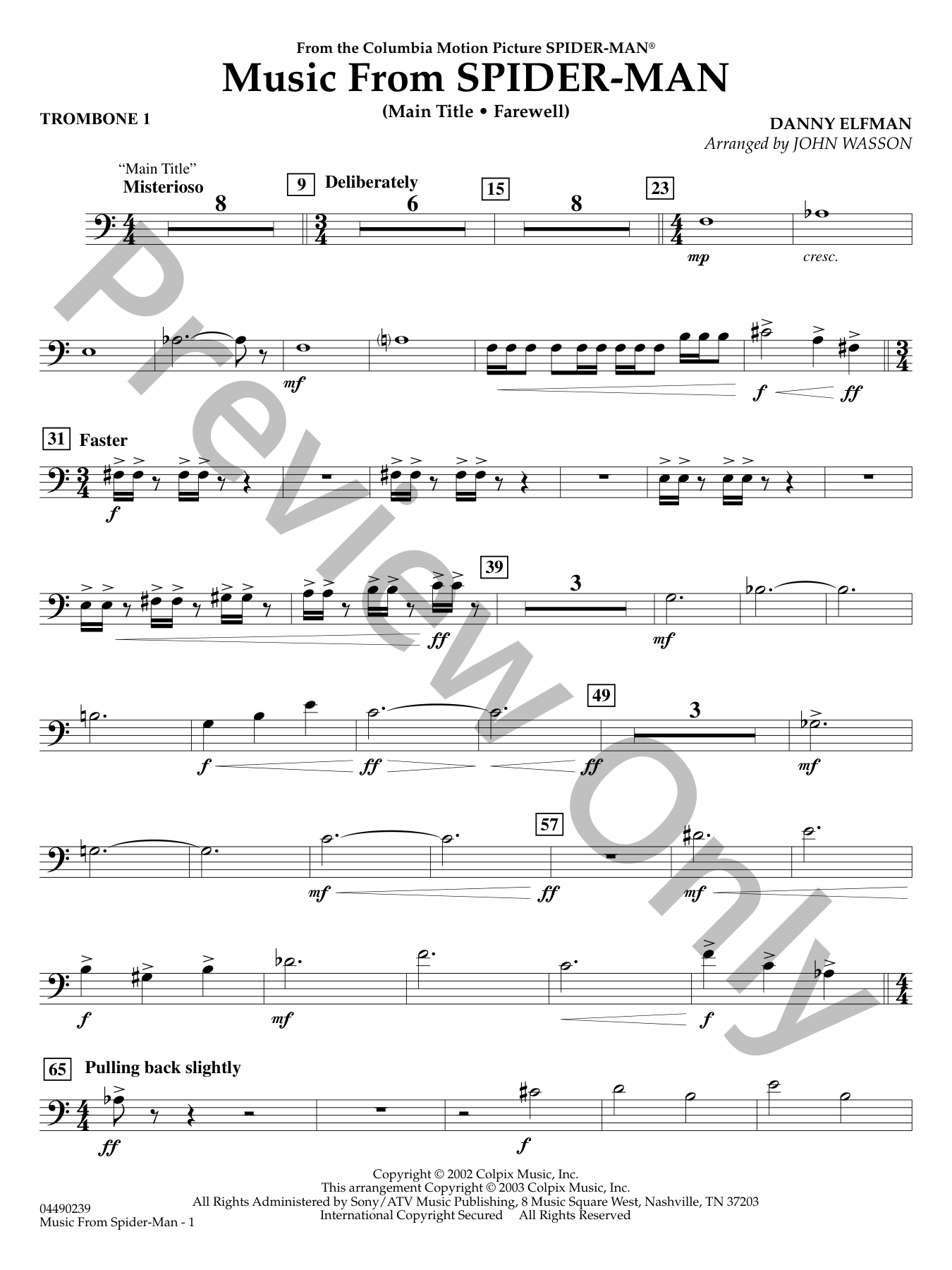 値下げしました】マーチング楽譜 テーマ・フロム・スパイダーマン