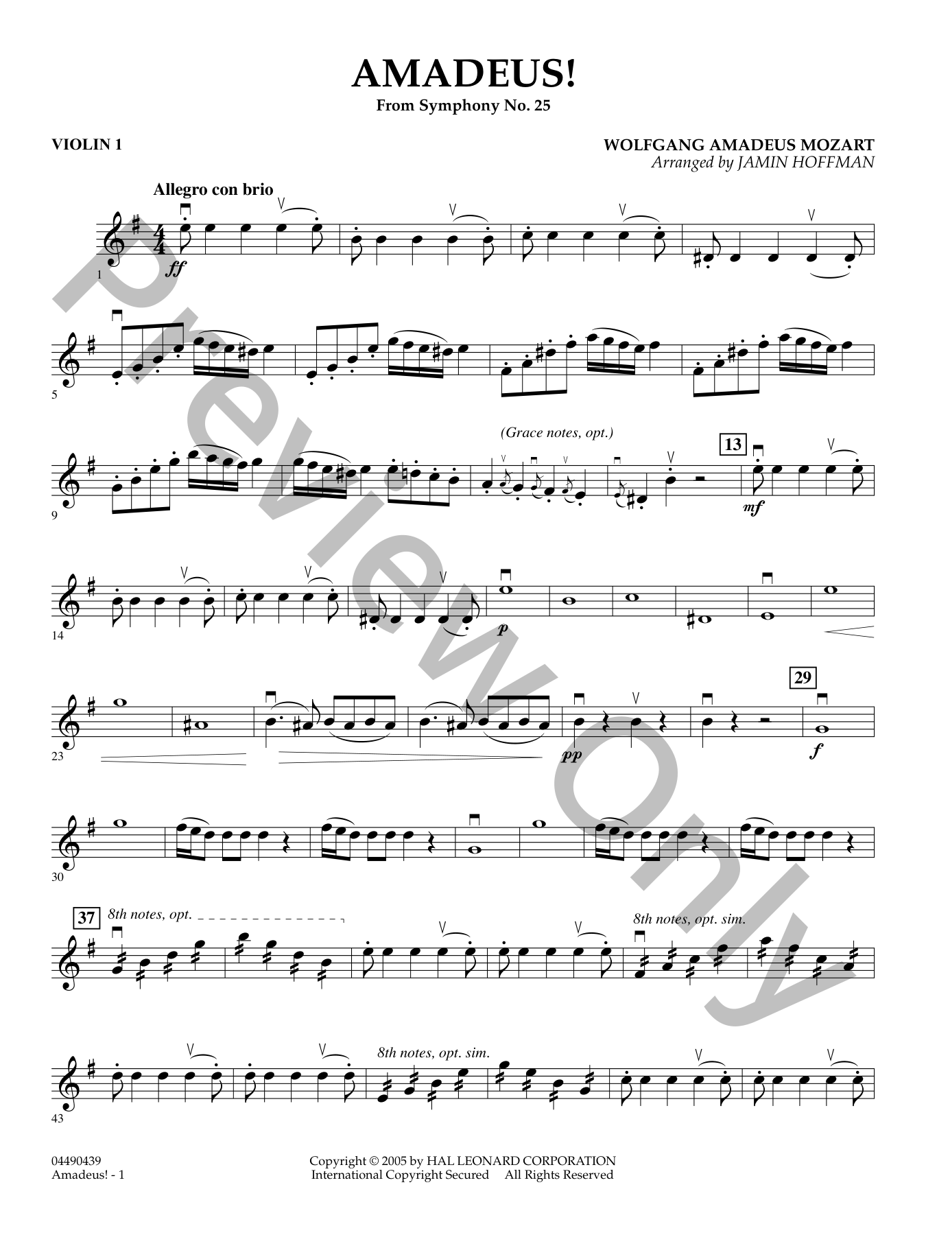 Amadeus Orchestra Sheet Music | J.W. Pepper