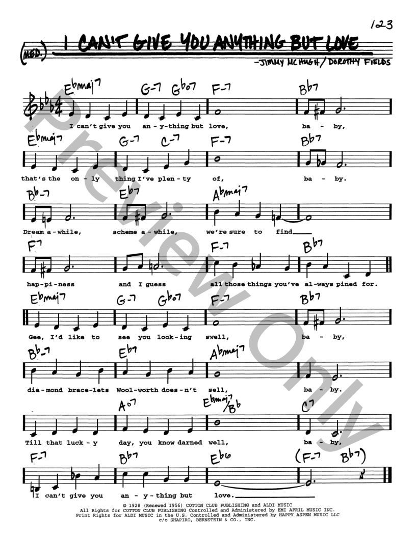 I Can't Give You Anything But Love P/V/G Sheet Music | J.W. Pepper