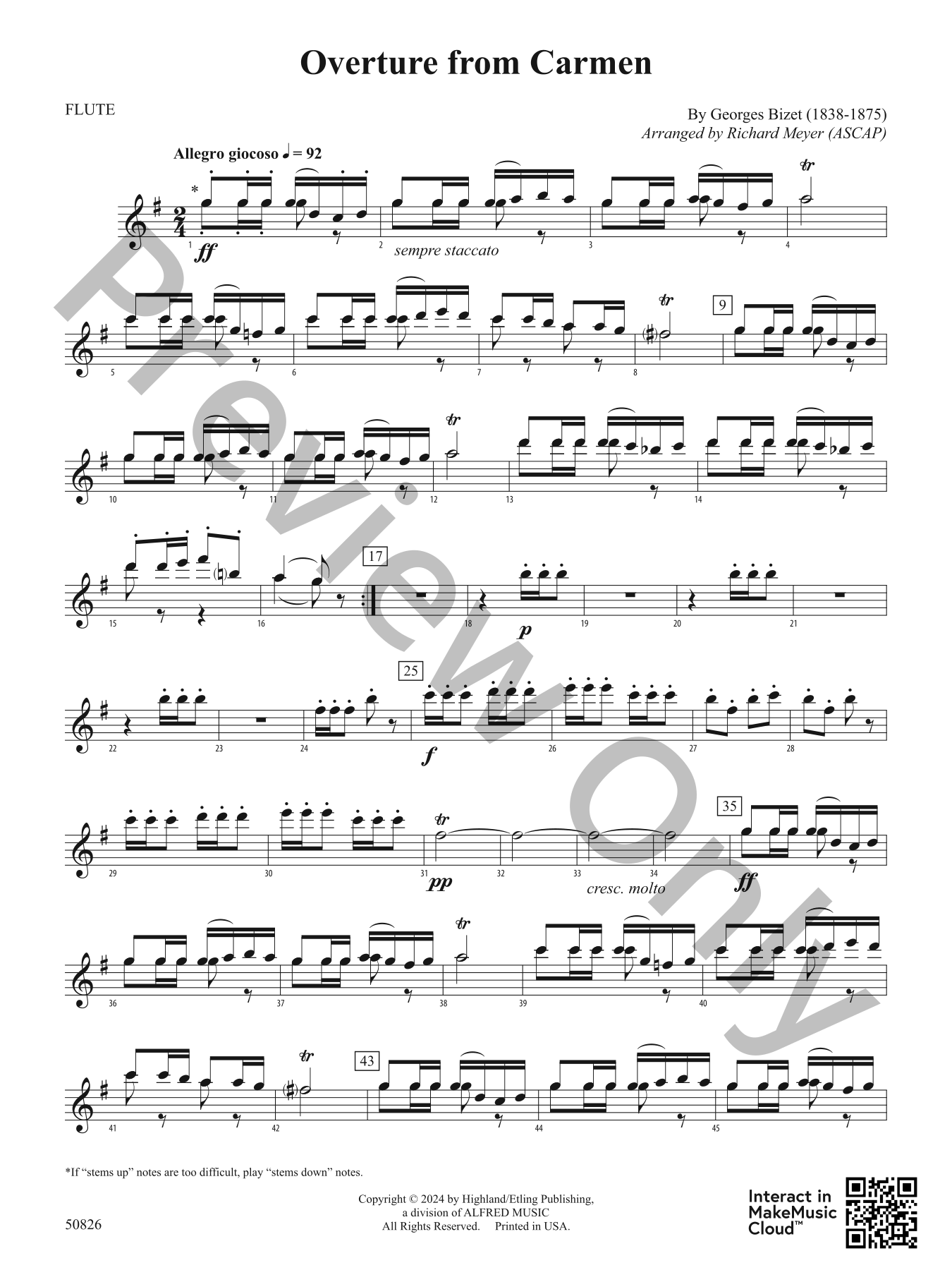 Overture from Carmen Orchestra Sheet Music | J.W. Pepper
