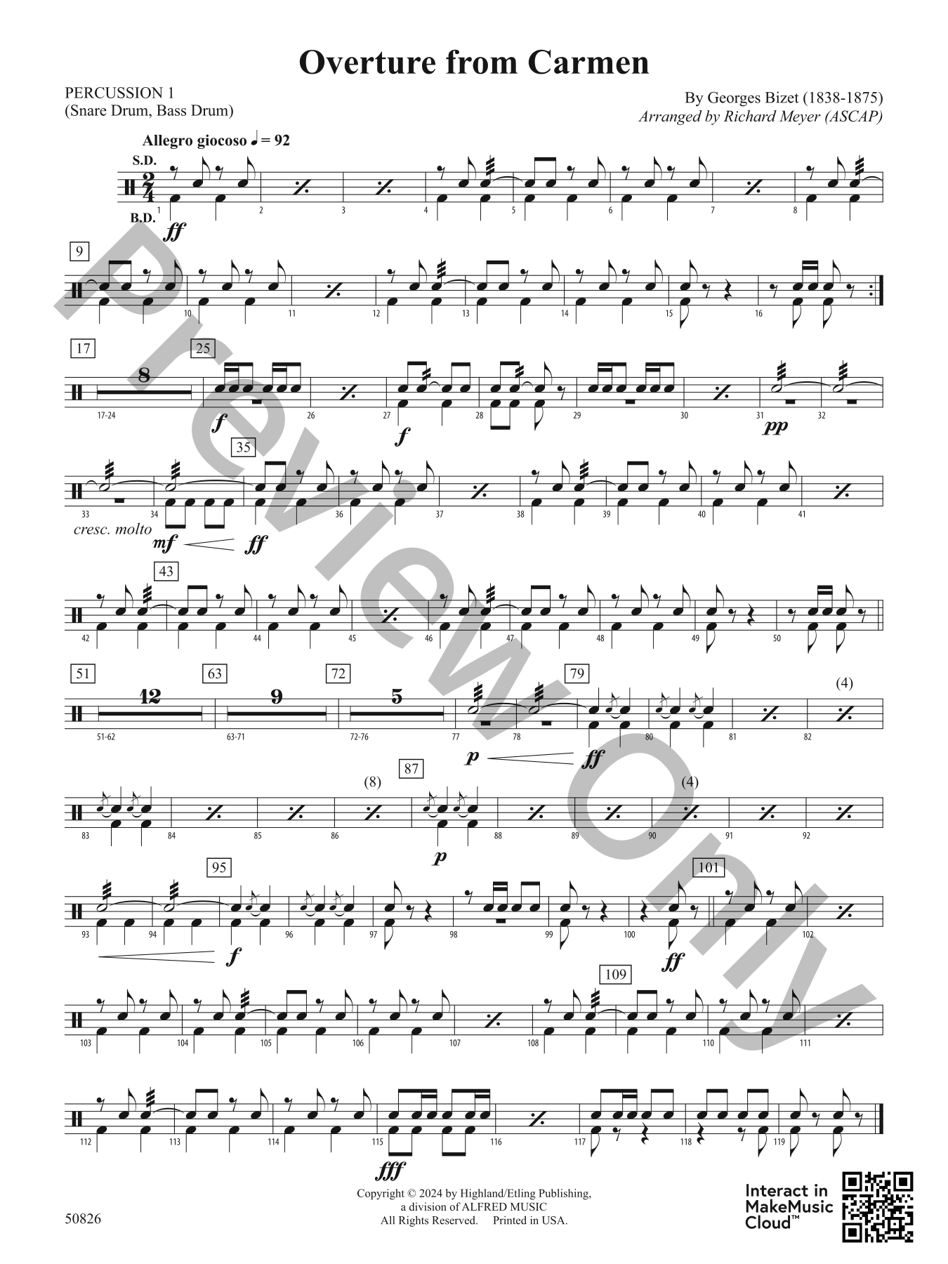 Overture from Carmen Orchestra Sheet Music | J.W. Pepper