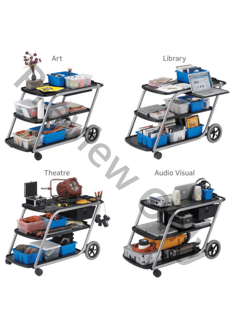 Teacher Taxi Cart with Storage Drawer and Power Strip | J.W. Pepper
