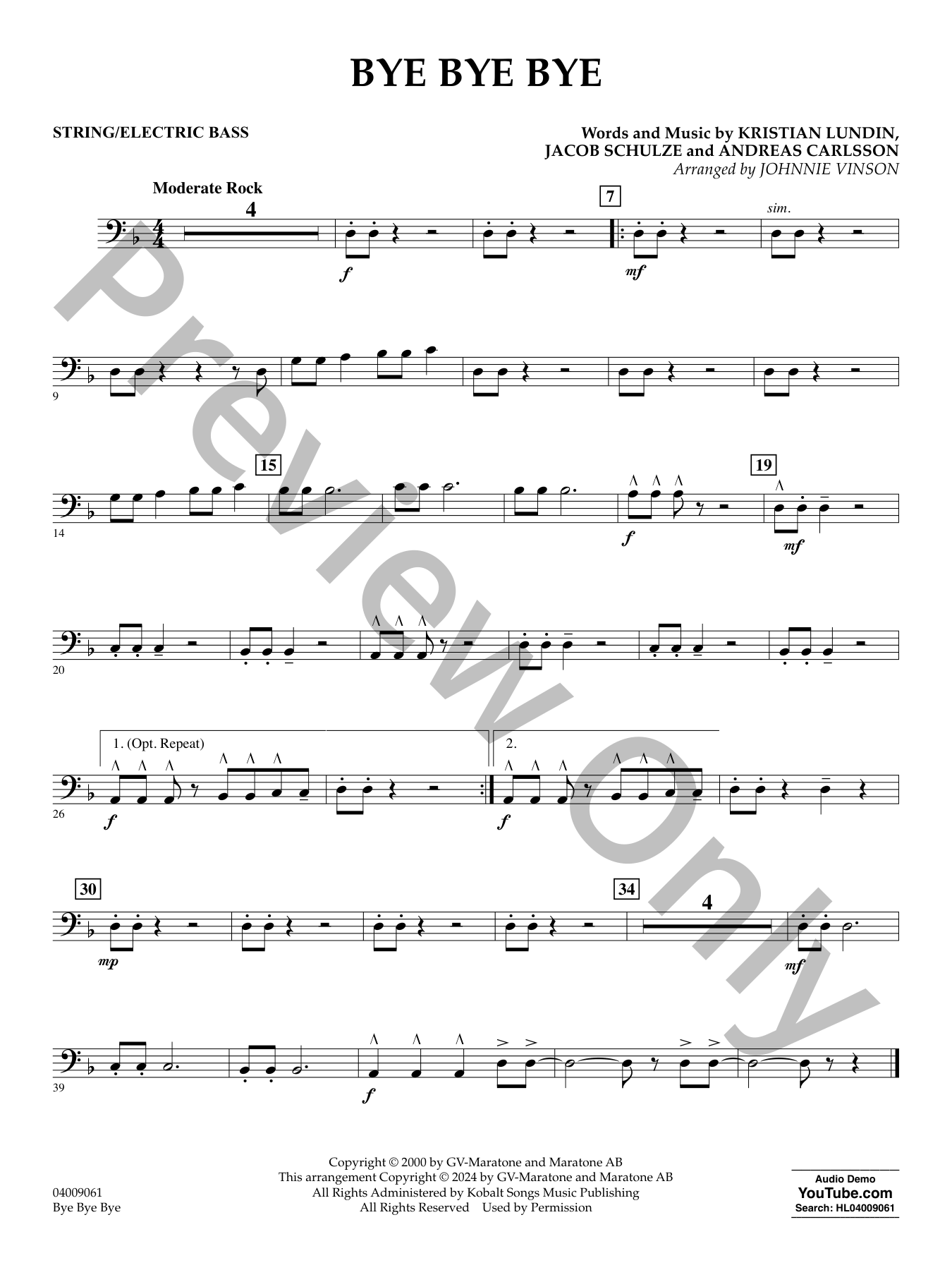 Bye Bye Bye Concert Band Sheet Music | J.W. Pepper