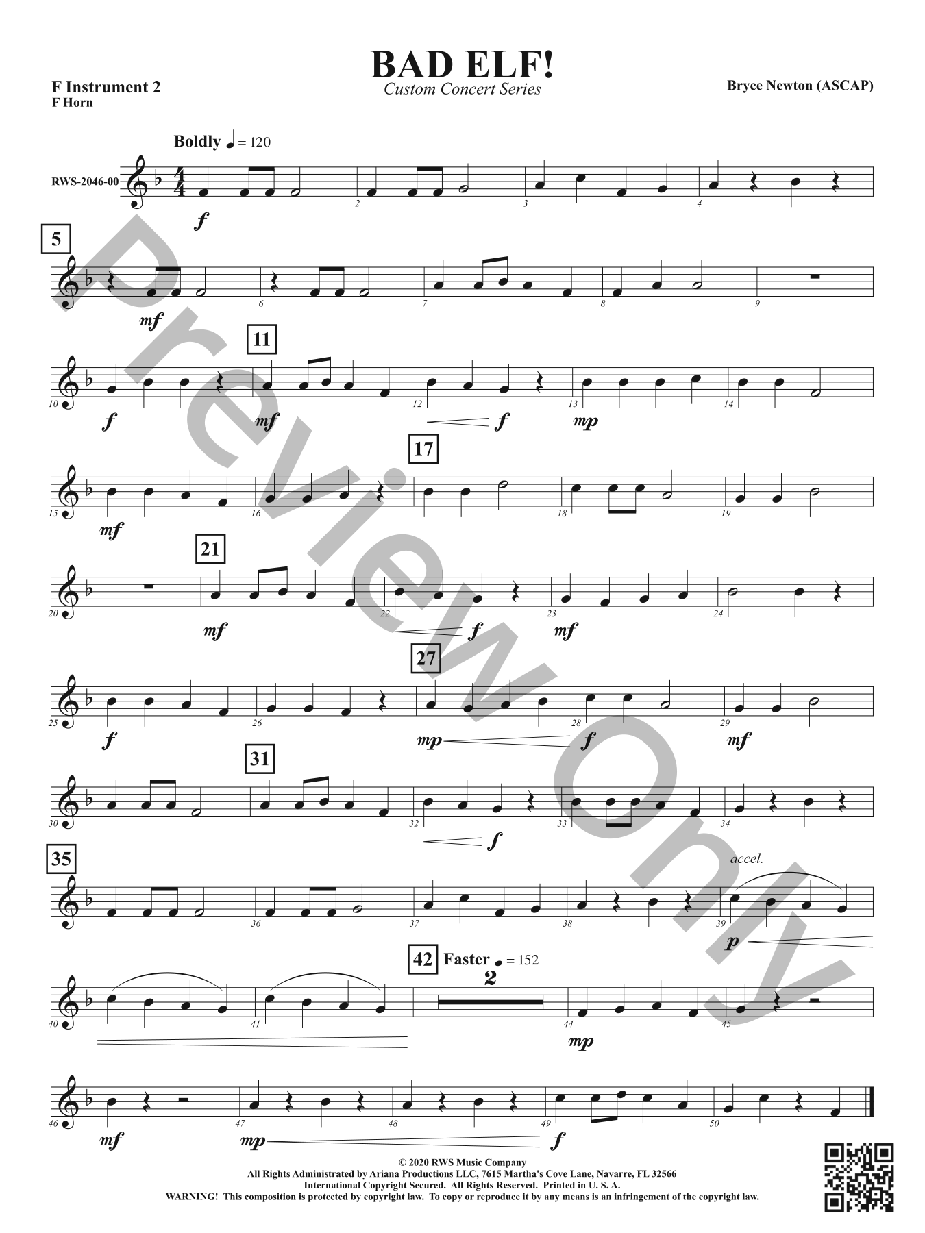 Bad Elf! Concert Band Sheet Music | J.W. Pepper