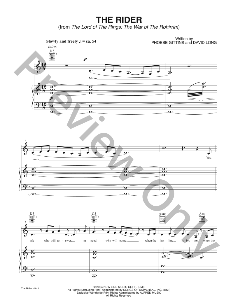 The Rider P/V/G Sheet Music | J.W. Pepper