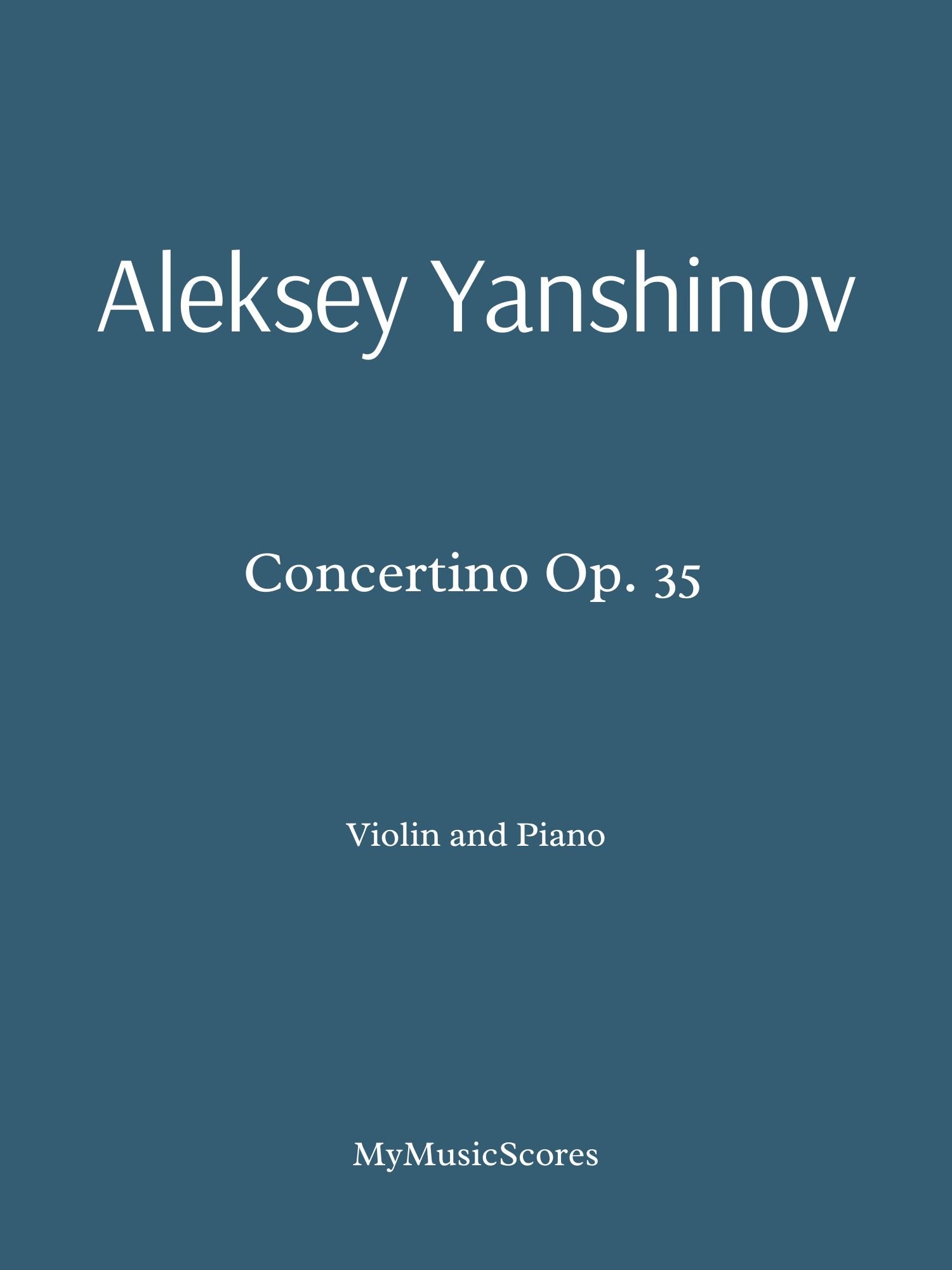 Yanshinov Concertino Op 35 for Violin and Piano Sheet Music | J.W.
