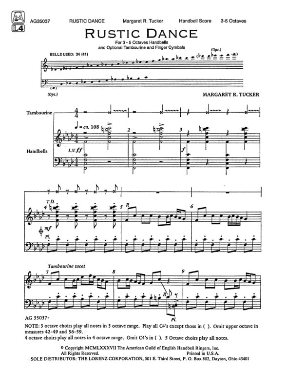 Rustic Dance Handbell Sheet Music | J.W. Pepper