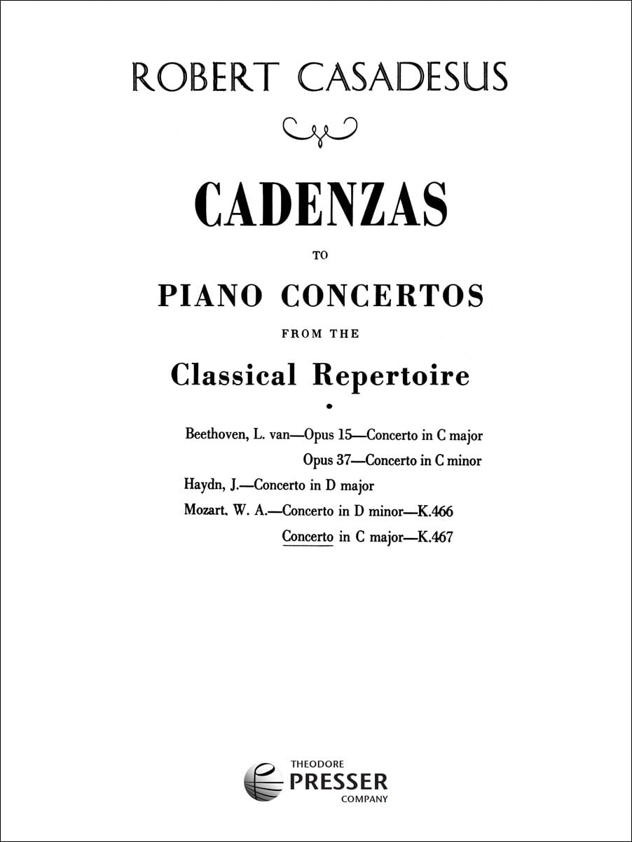 Cadenzas to Mozart Concerto in C Major K. 467 | J.W. Pepper