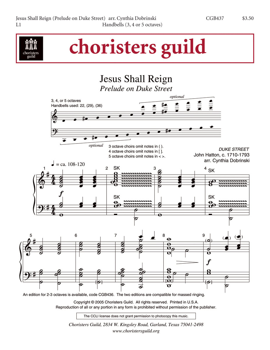 Jesus Shall Reign Handbell Sheet Music | J.W. Pepper