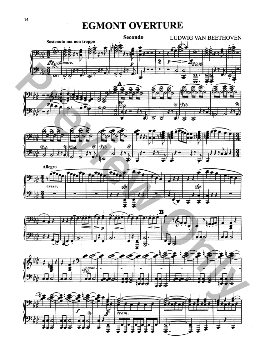 Egmont Overture Piano Sheet Music | J.W. Pepper