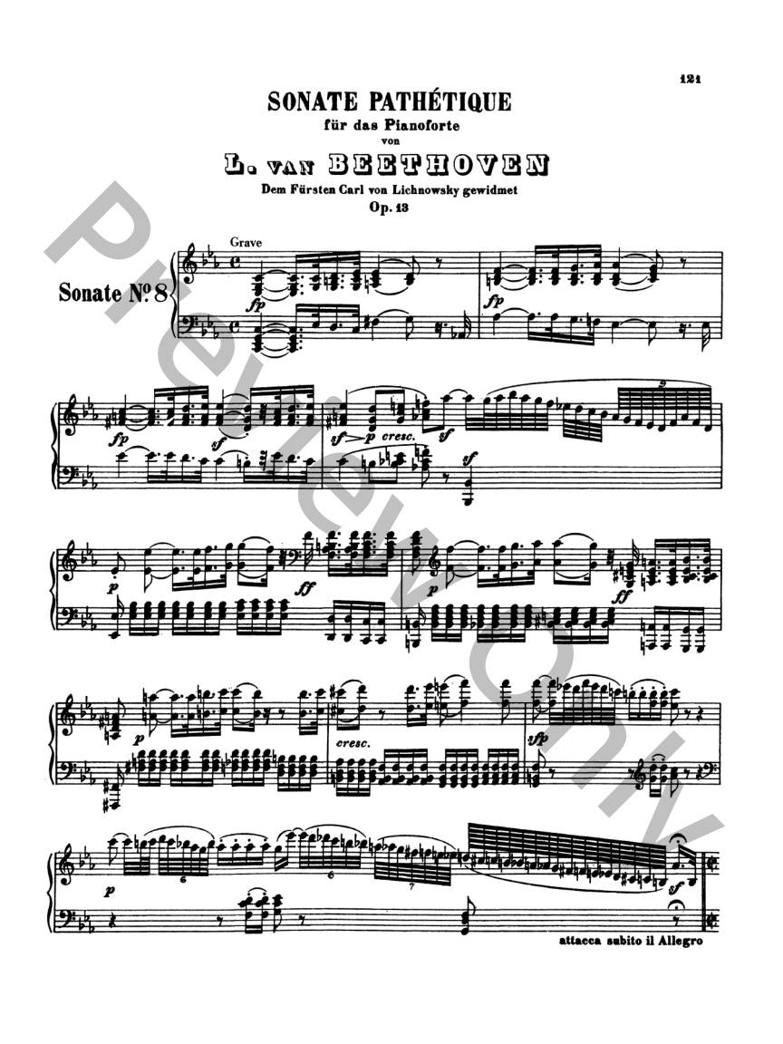 Sonata No. 8 Op. 13 C Minor Piano Sheet Music | J.W. Pepper