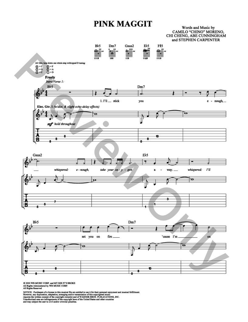 Pink Maggit Guitar/Fretted Sheet Music | J.W. Pepper