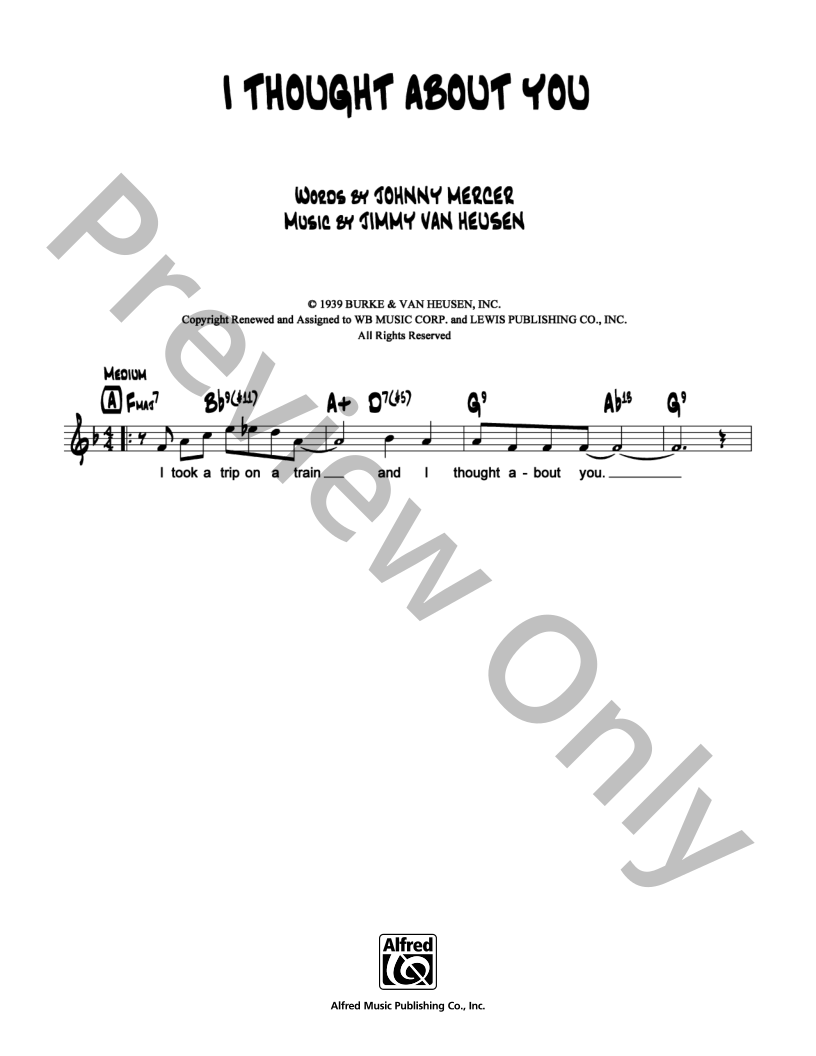 I Thought About You P/V/G Sheet Music | J.W. Pepper