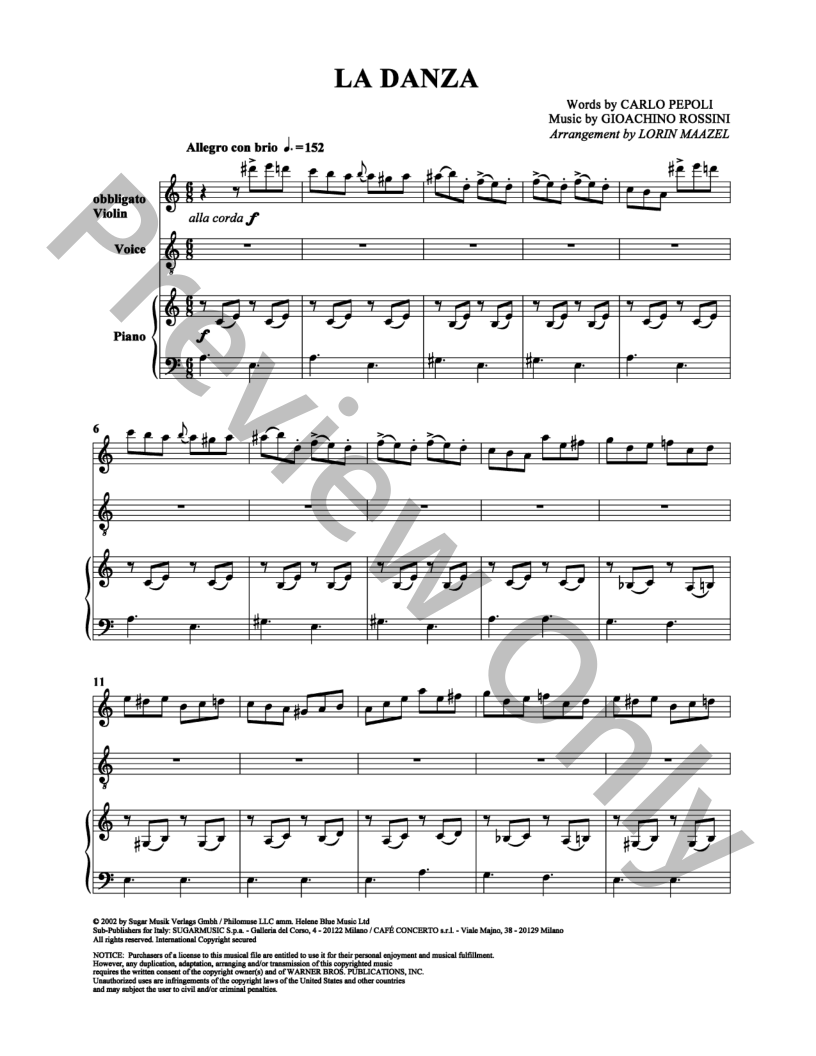 La Danza P/V/G Sheet Music | J.W. Pepper