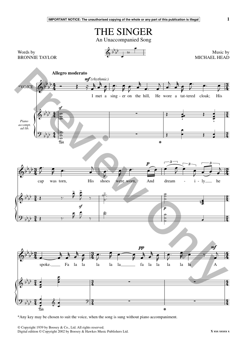 The Singer P/V/G Sheet Music | J.W. Pepper