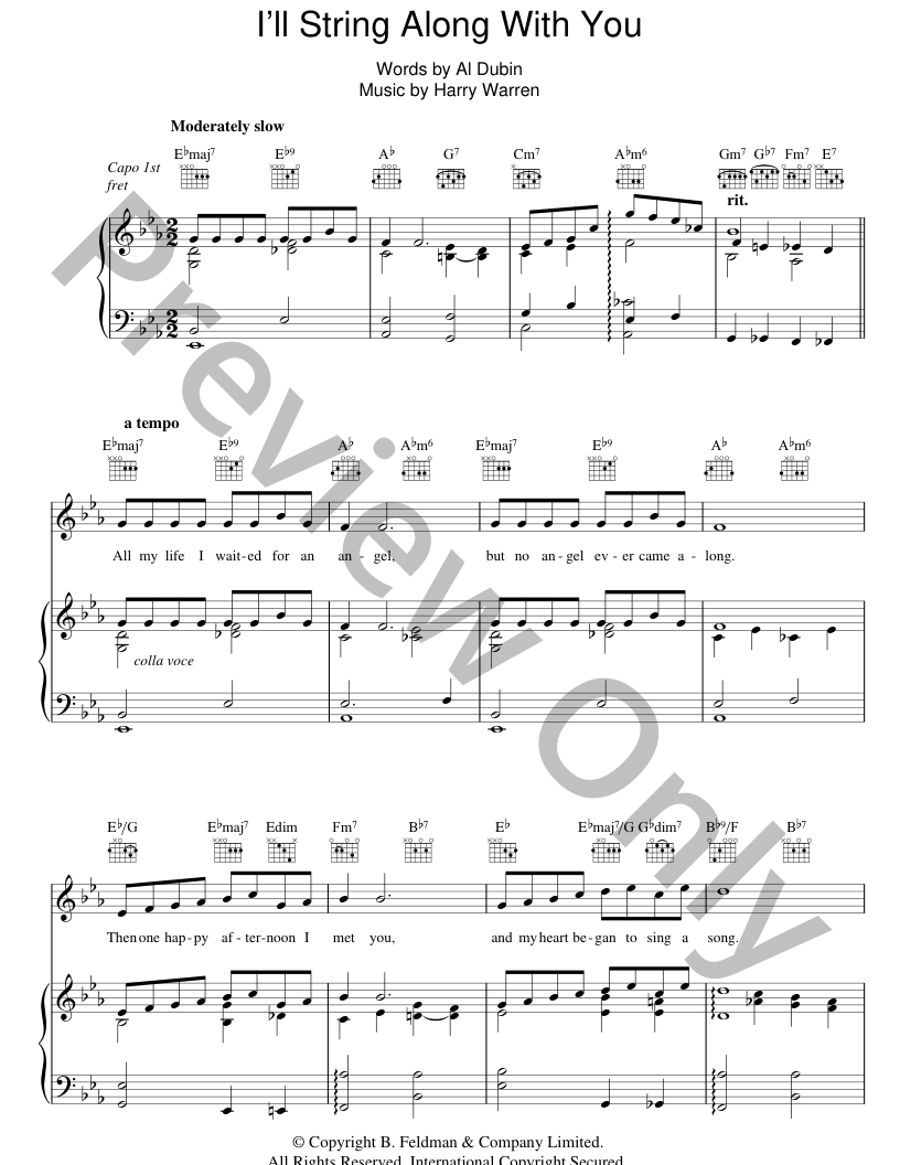 I'll String Along With You P/V/G Sheet Music | J.W. Pepper