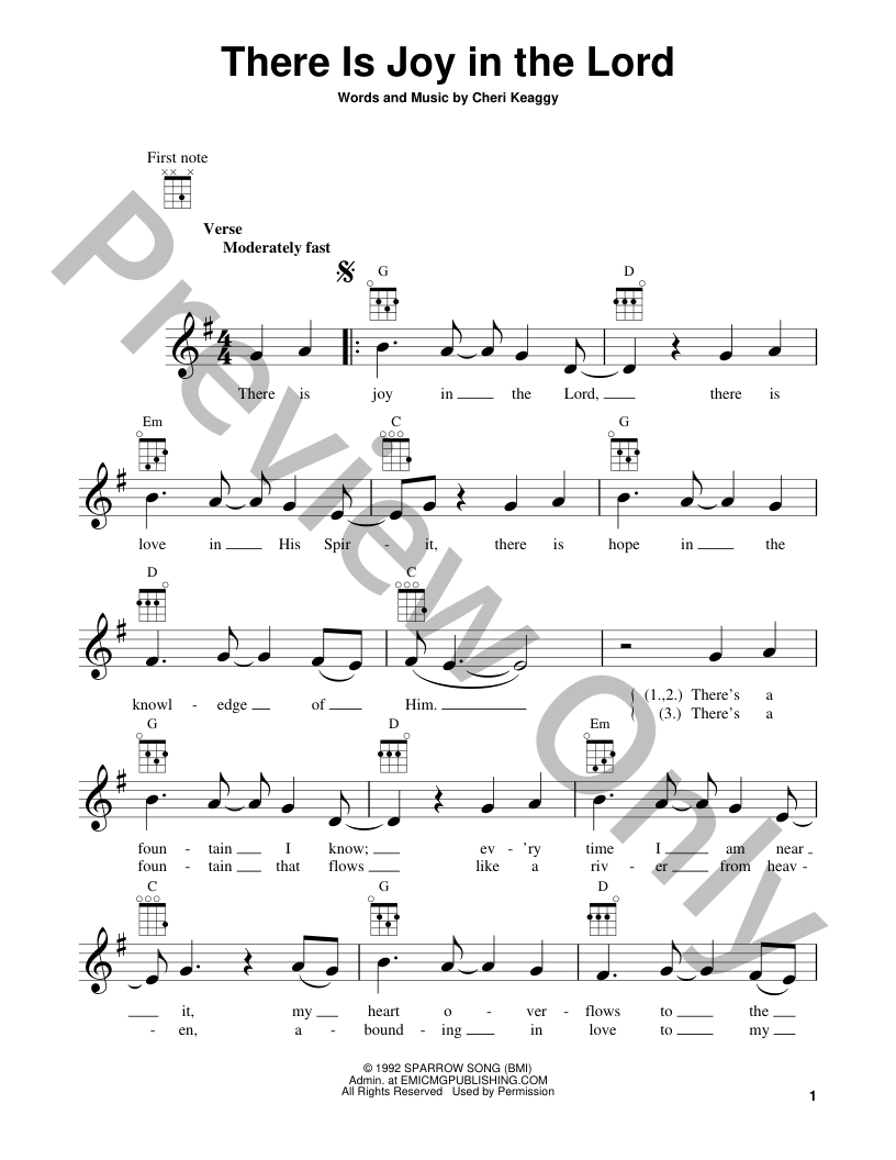 There Is Joy In The Lord Guitar/Fretted Sheet Music | J.W. Pepper