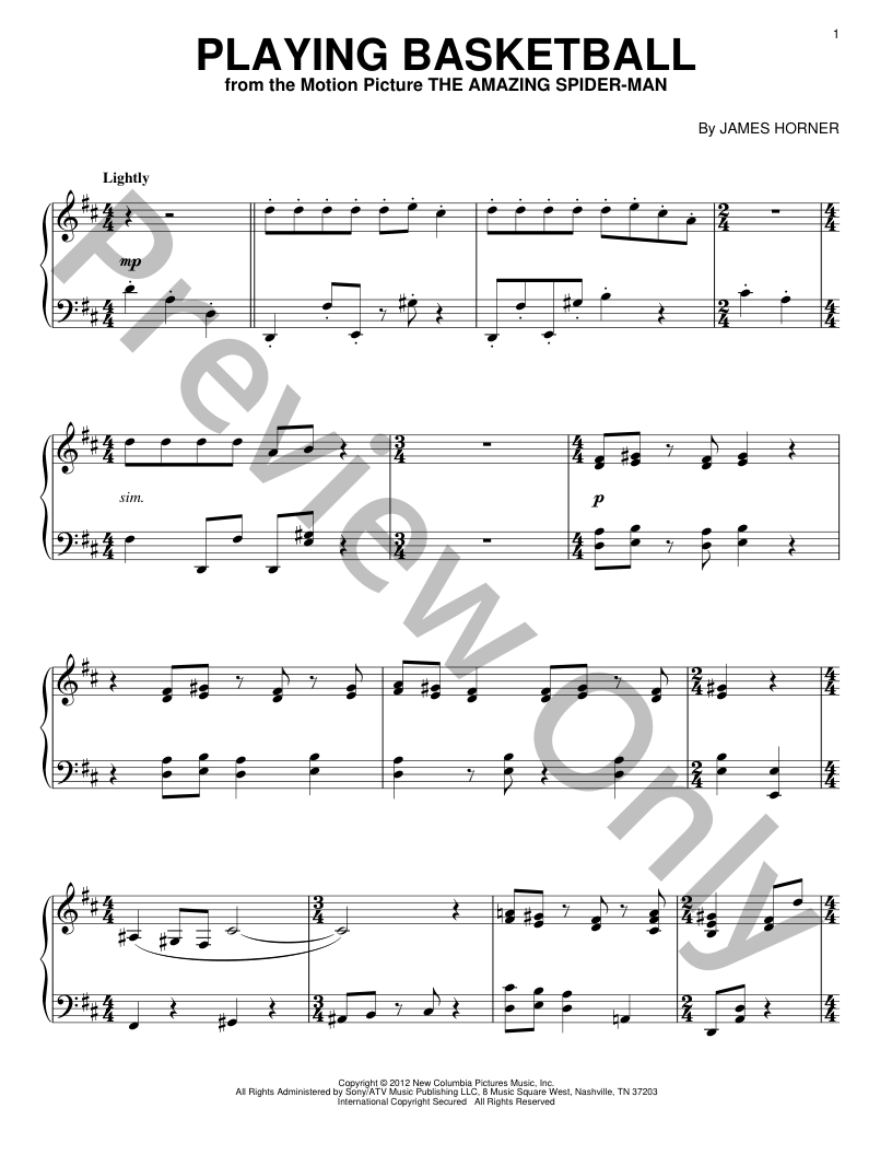 Playing Basketball Piano Sheet Music | J.W. Pepper