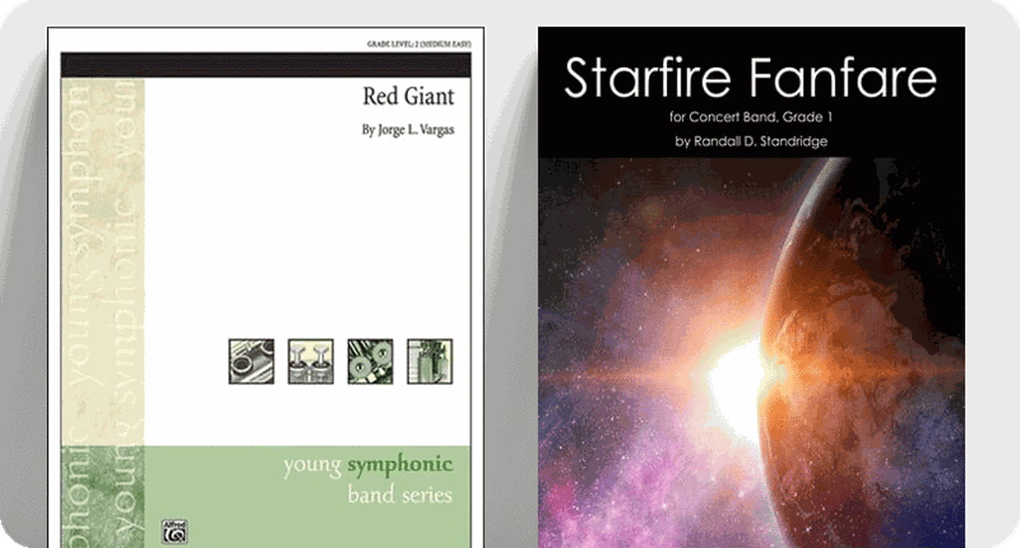 Concert band Basic Library titles Red Giant and Starfire Fanfare.