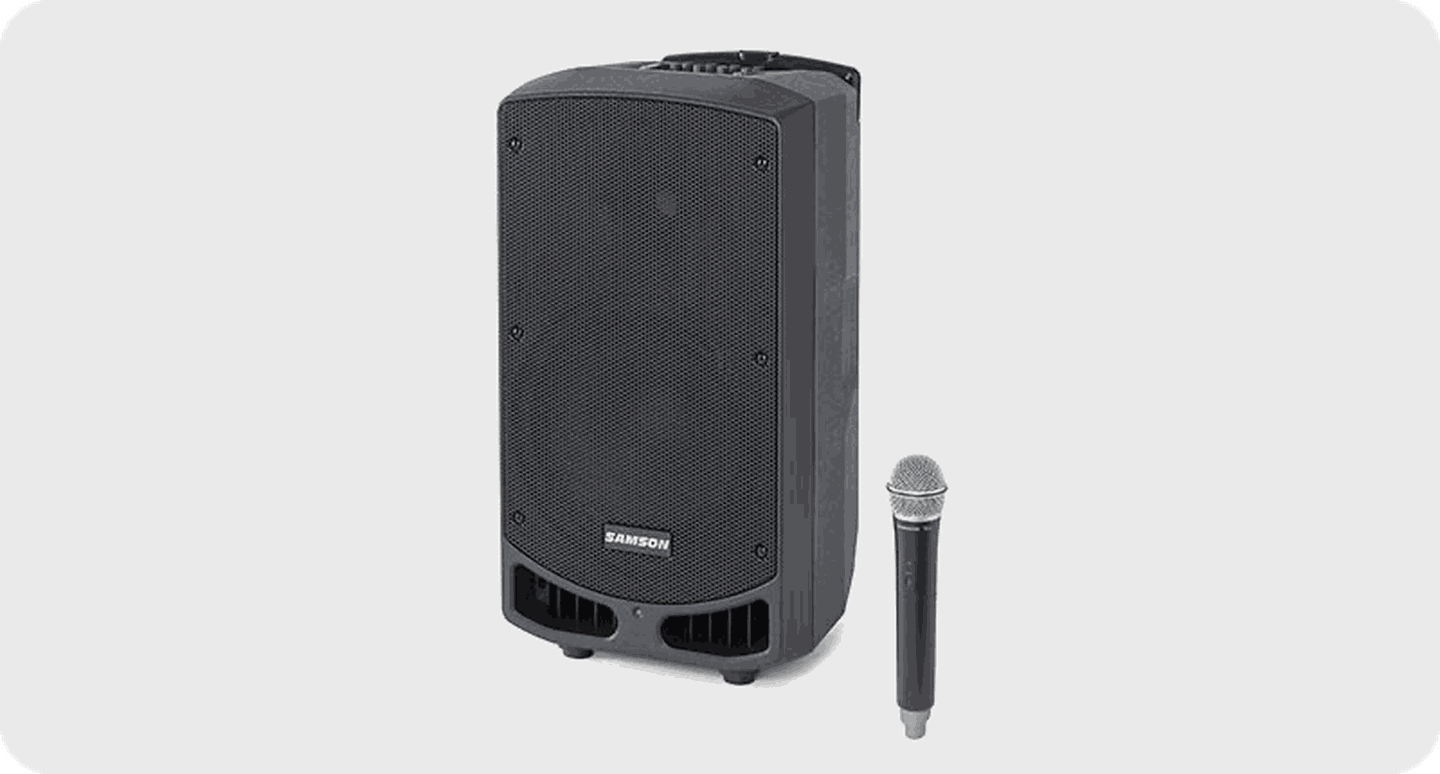 PA speaker with mic.