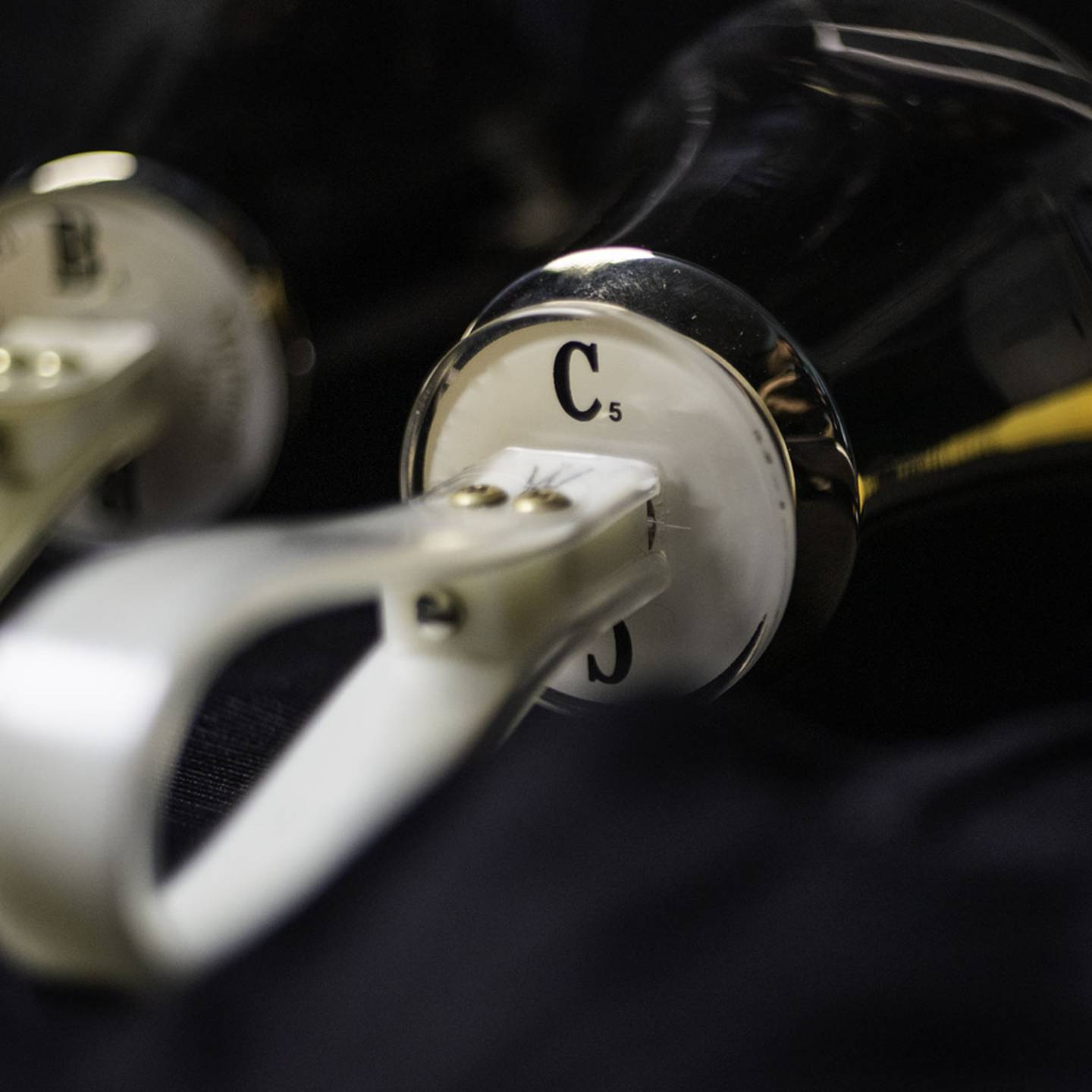 a close up of a handbell