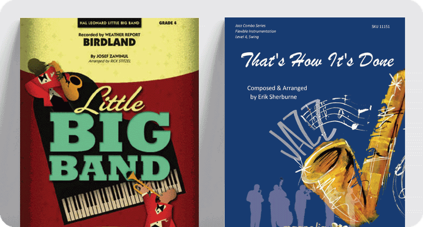 Covers for jazz combo charts Birdland and That's How It's Done.