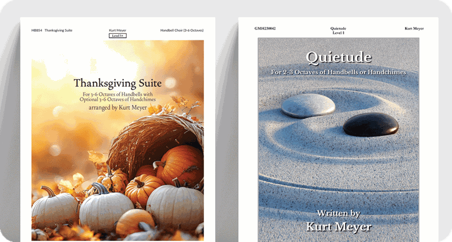 Thanksgiving handbell sheet music covers.