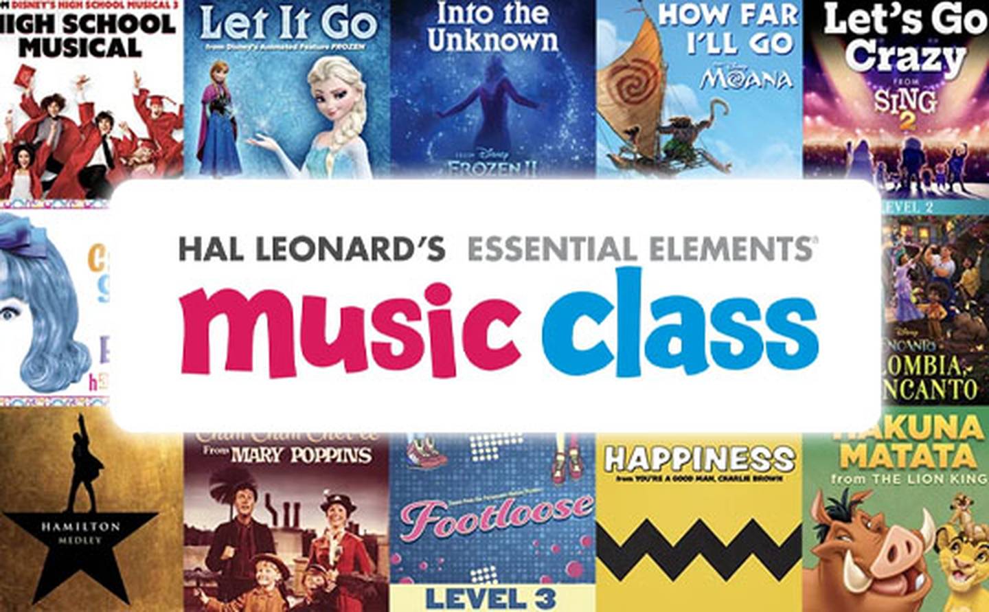 Collage of Music Covers with Logo