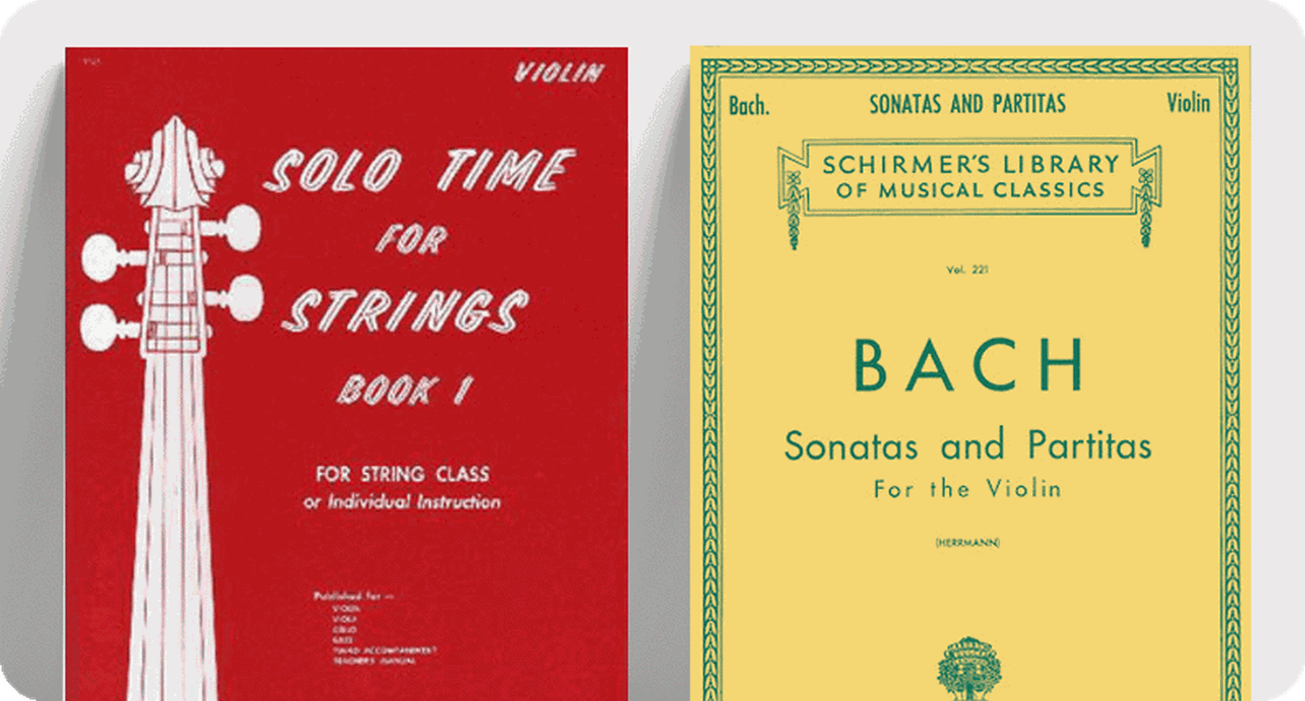 Solo Time and Bach sheet music front covers