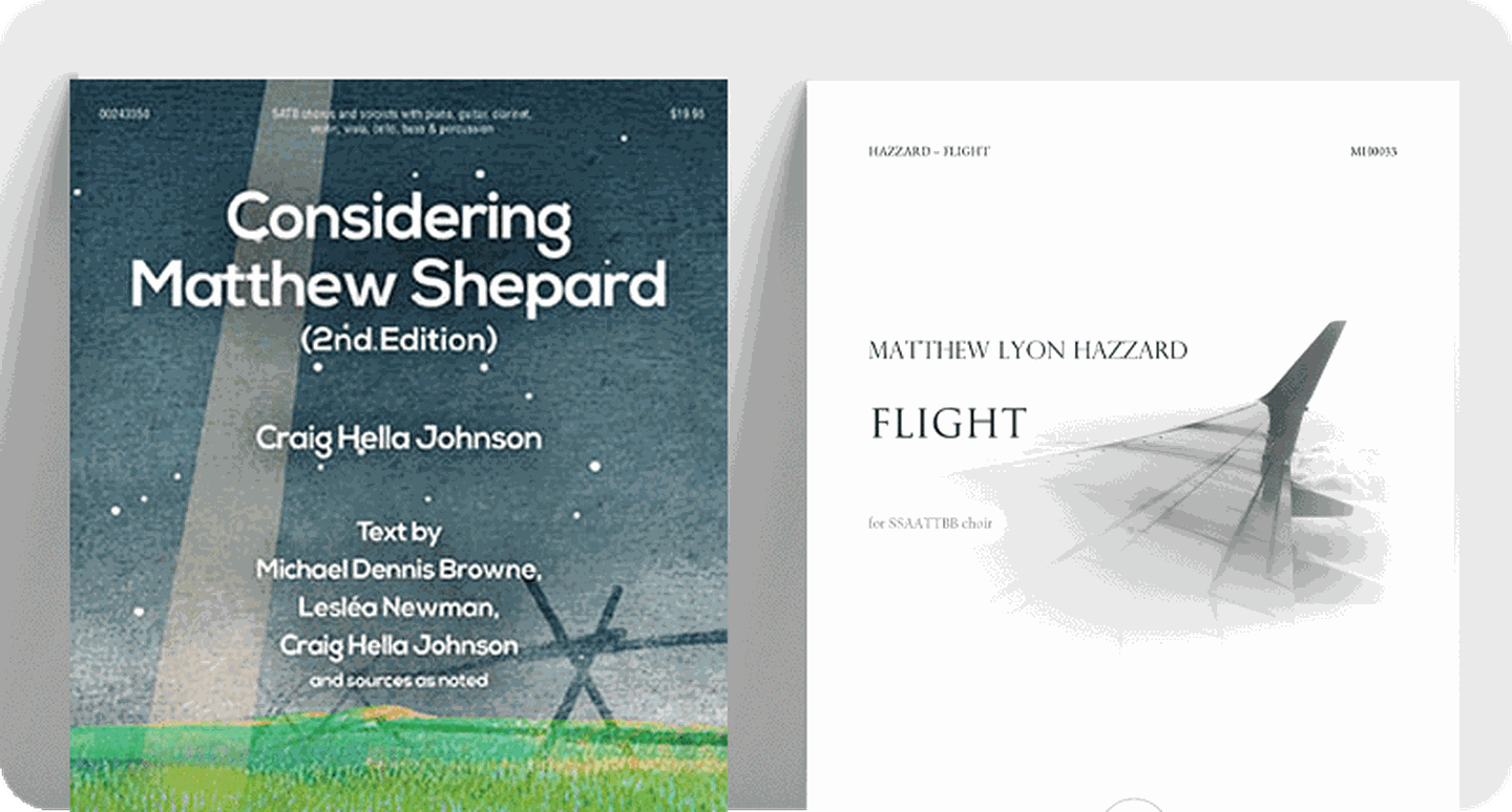 Innovative advanced choral works Considering Matthew Shepard and Flight.