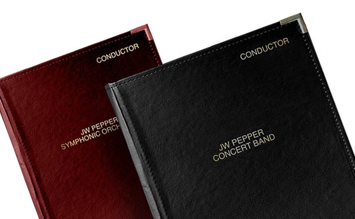 red and black music folders