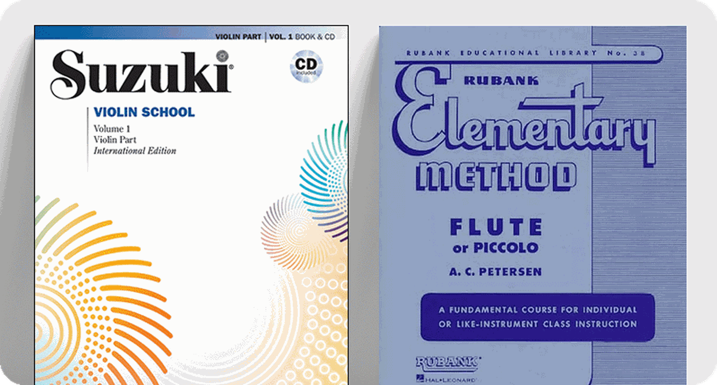 suzuki and elementary sheet music front covers