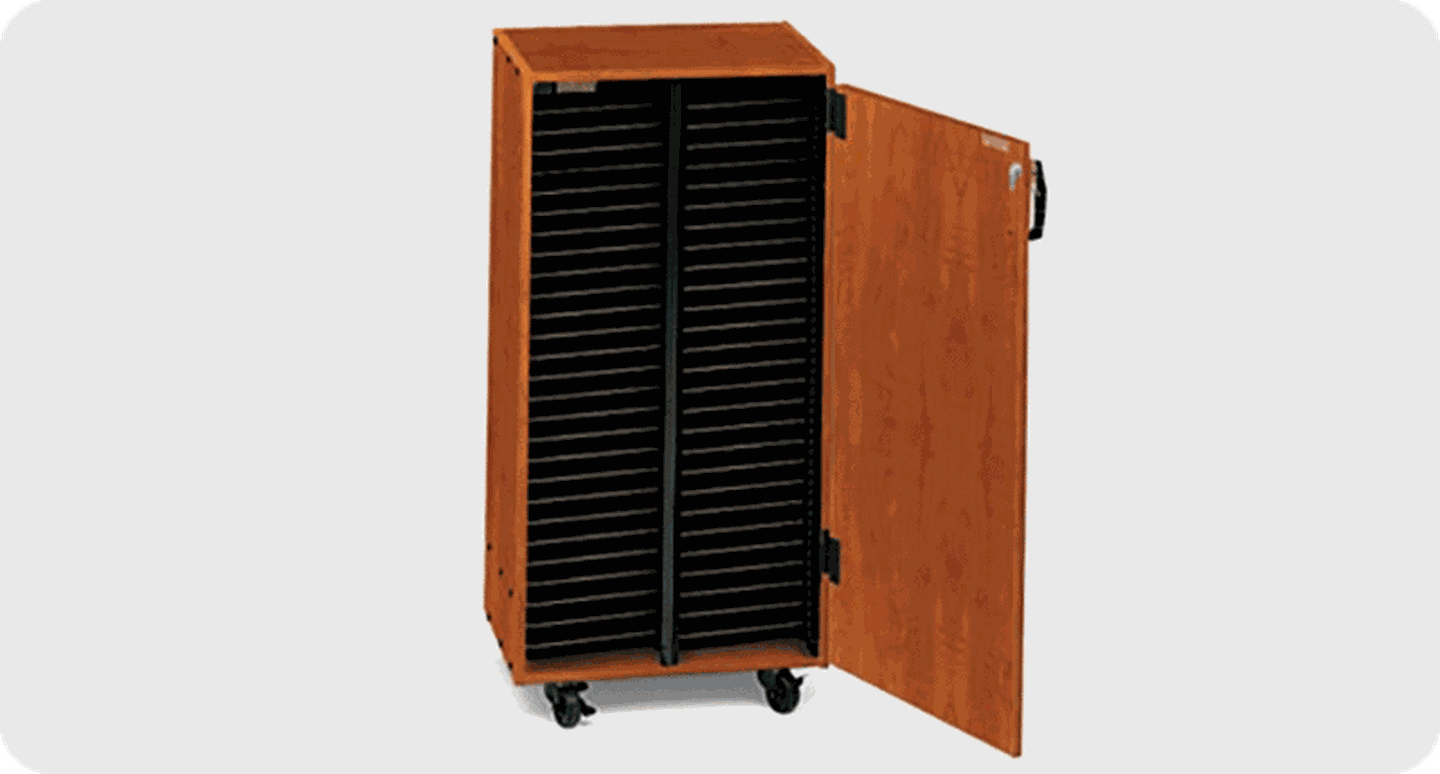 Sheet music storage cabinet.