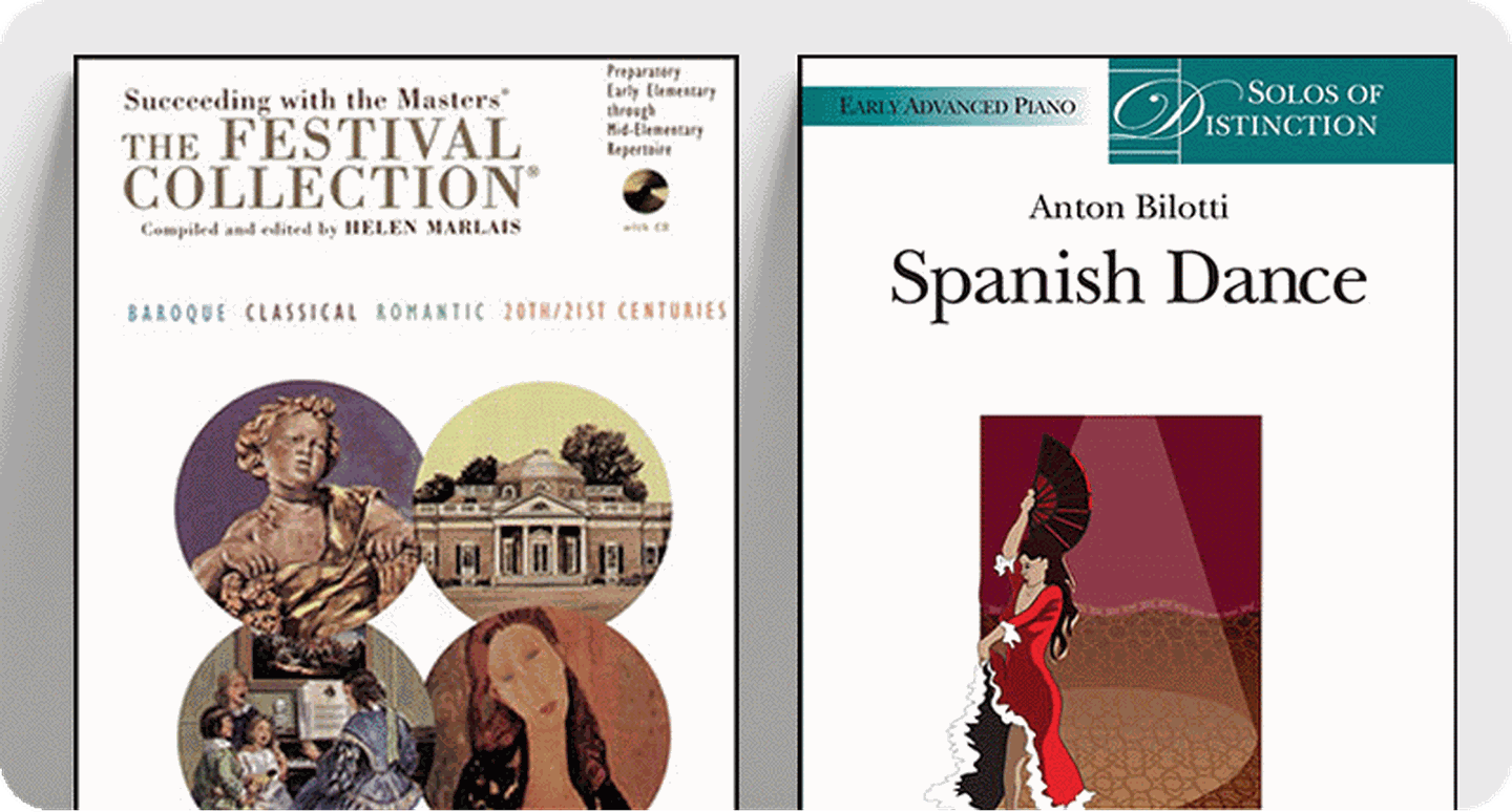 Festival Collection and Spanish Dance sheet music front covers