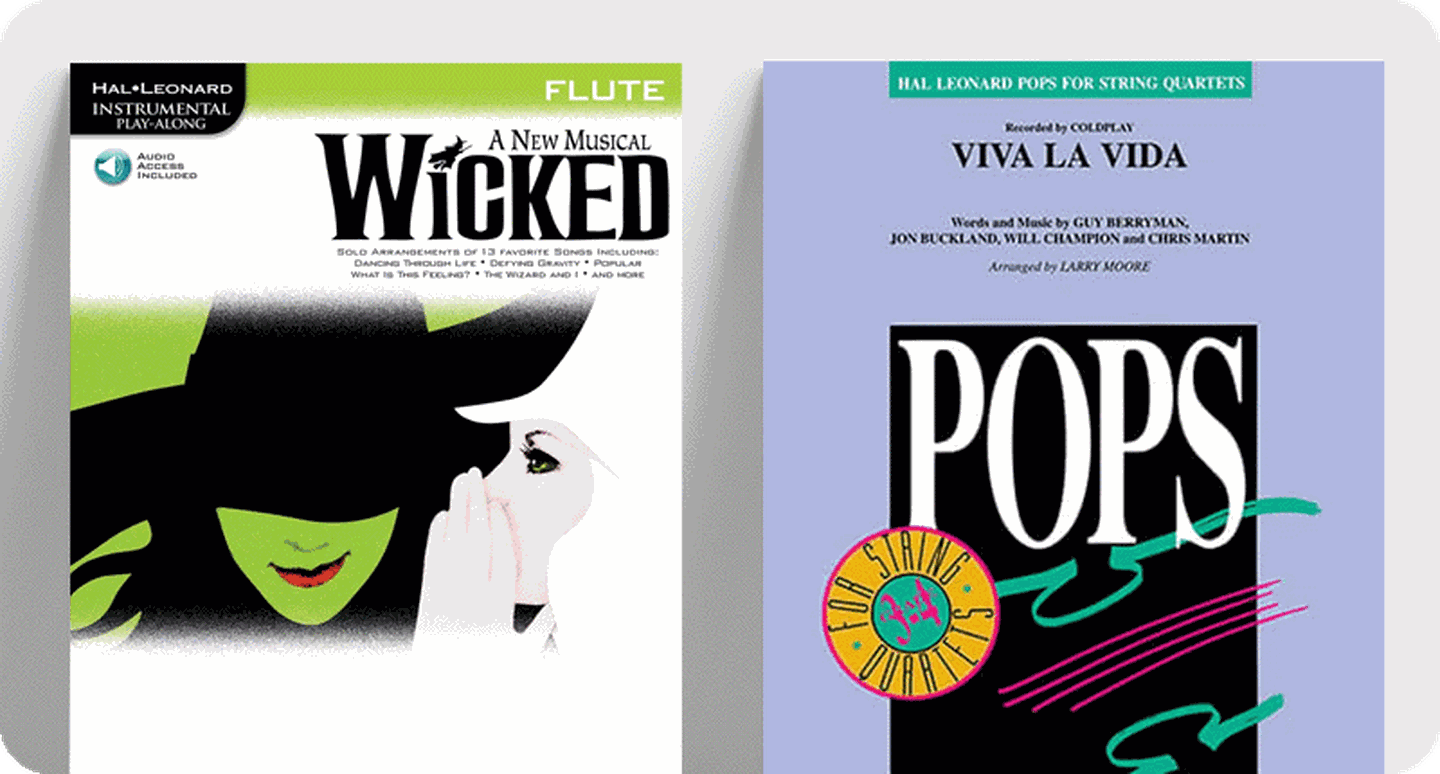 Wicked and Pops sheet music front covers