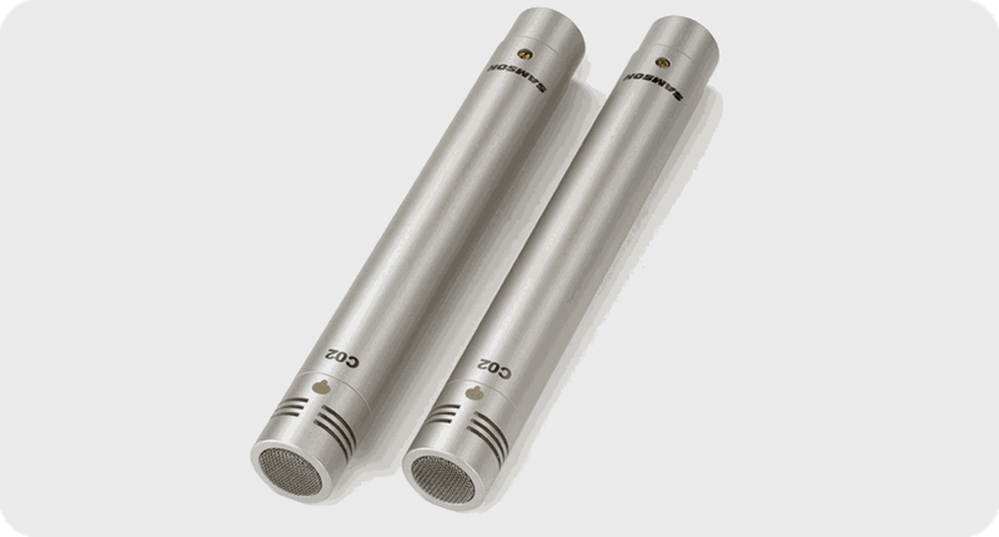 Samson C02 Pencil Condenser microphones.
