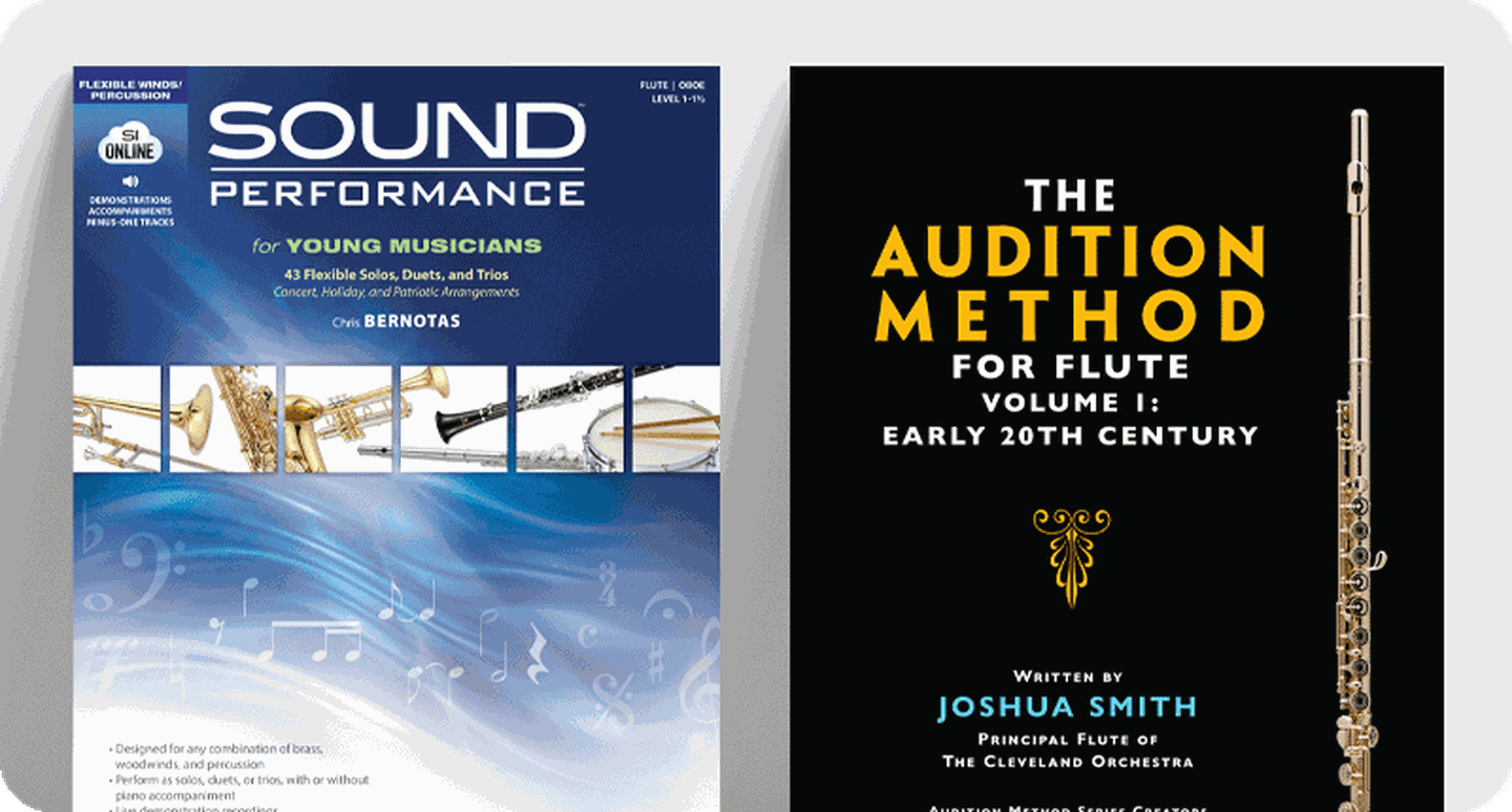 Woodwind method book covers for Sound Performance and The Audition Method.