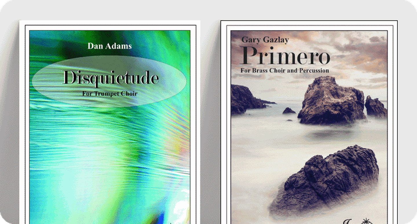 Disquietude and Primero sheet music front covers