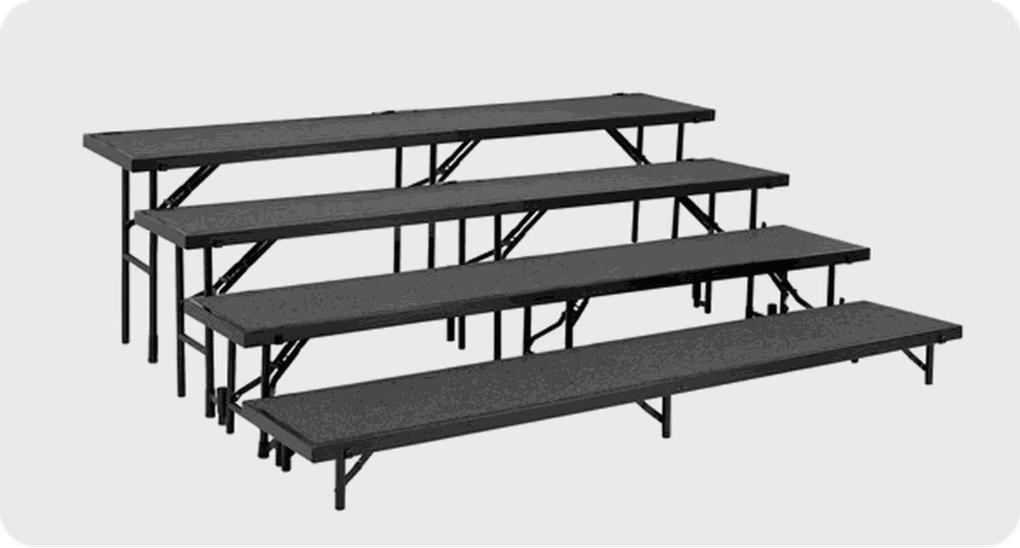 Four tier choral riser.