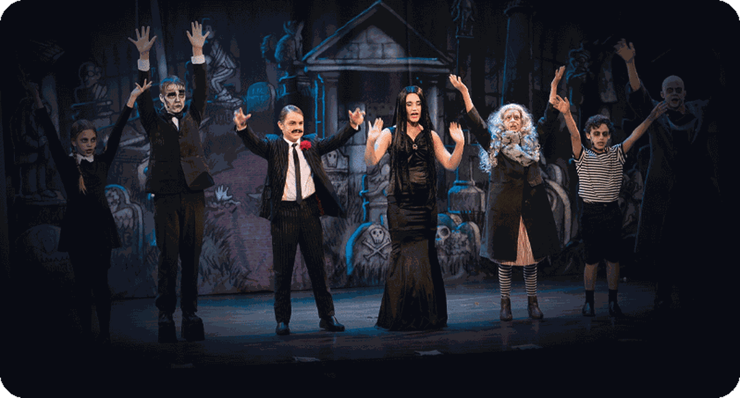 Teens on stage performing a TRW show.