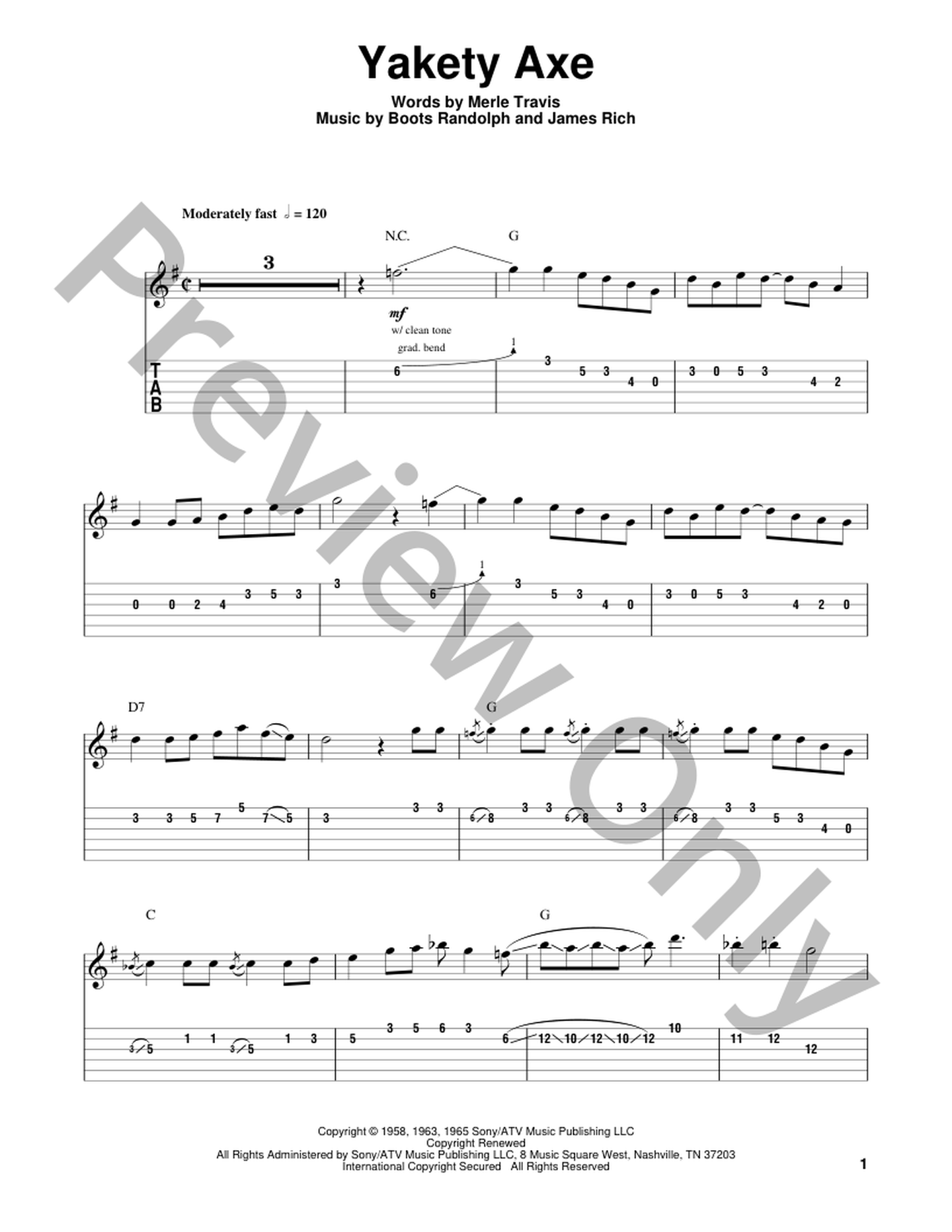 Yakety Axe Guitar/Fretted Sheet Music | J.W. Pepper