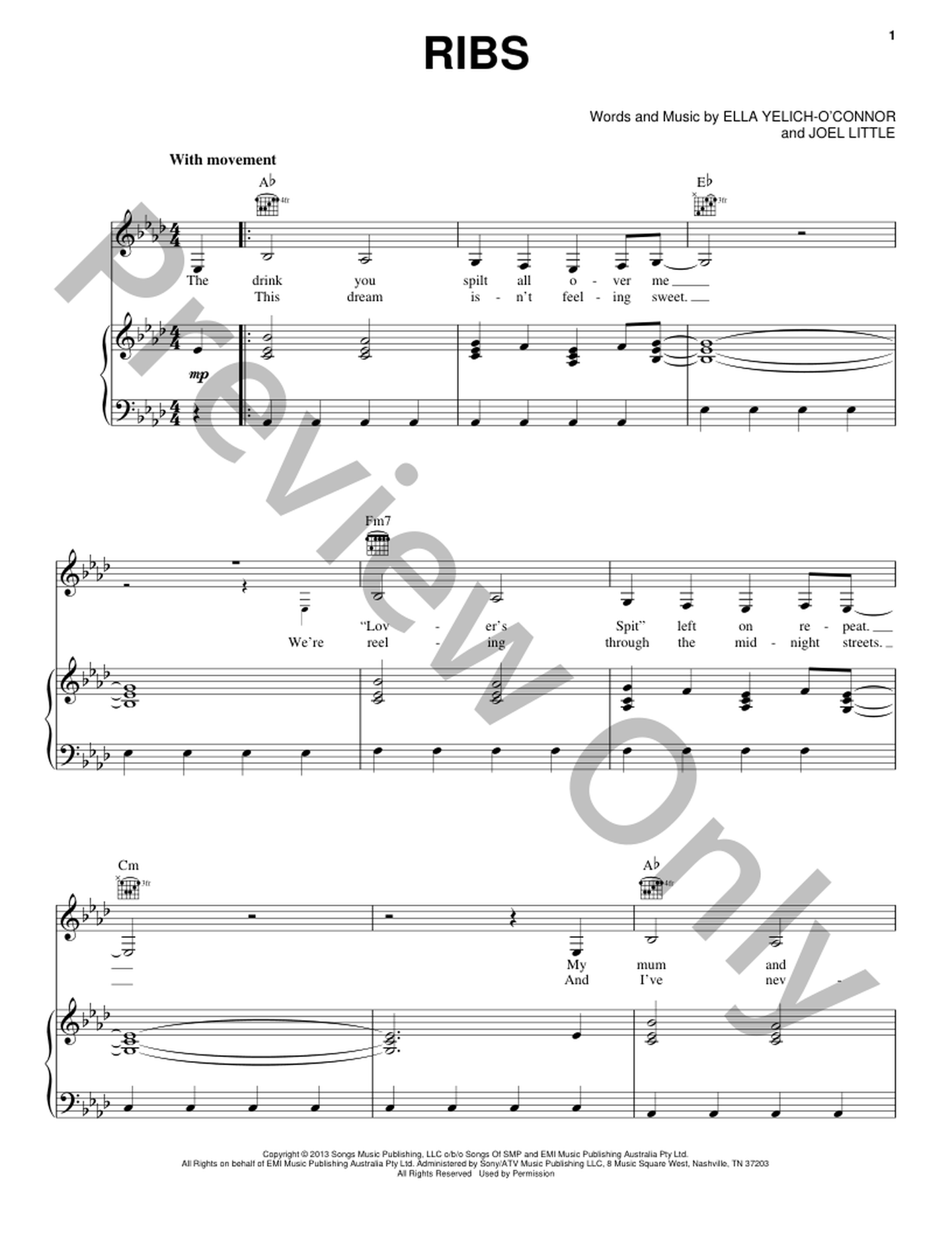 Ribs P/V/G Sheet Music | J.W. Pepper