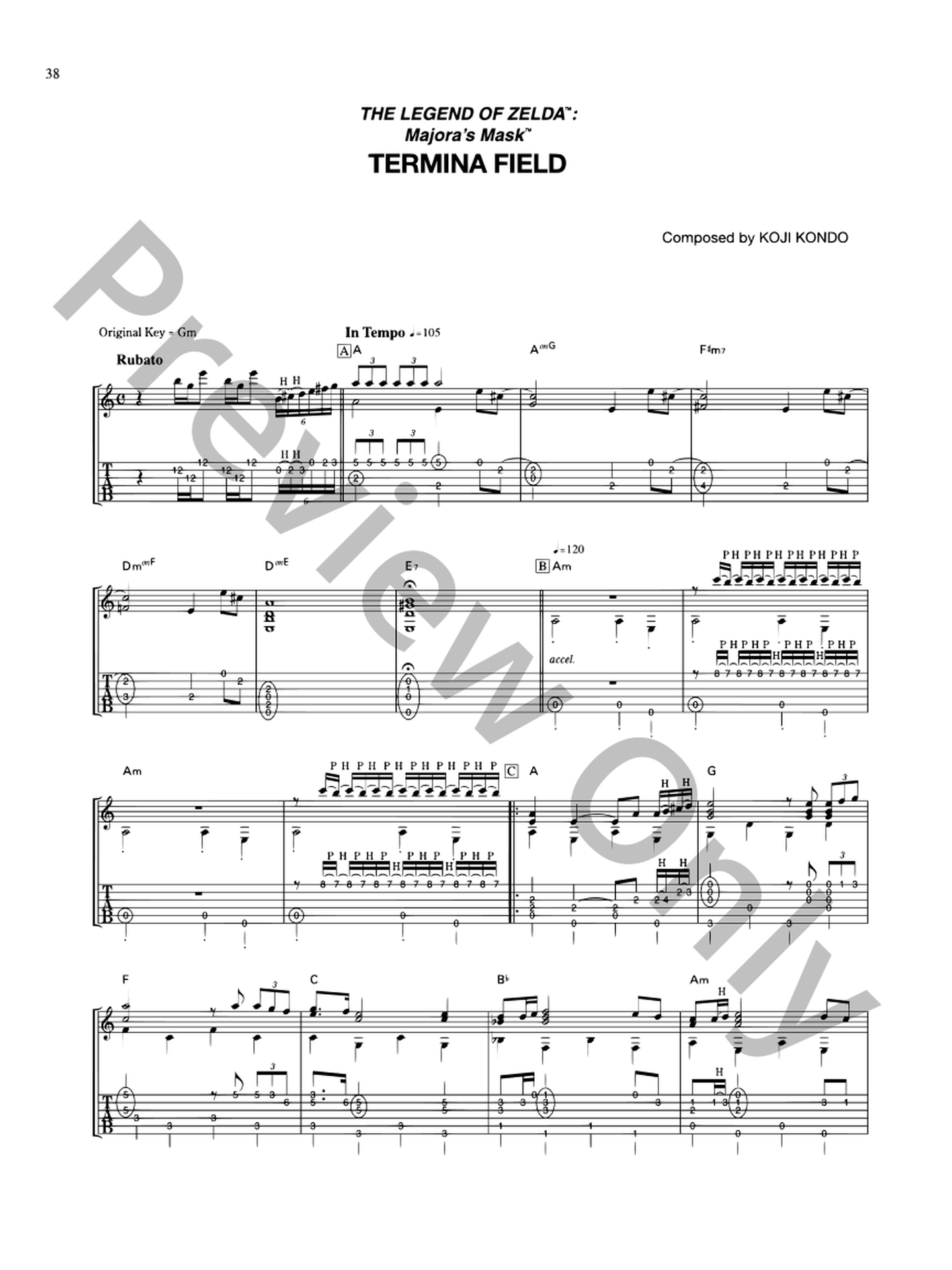 The Legend of Zelda: Majora's Mask Termina Field Guitar/Fretted Sheet ...