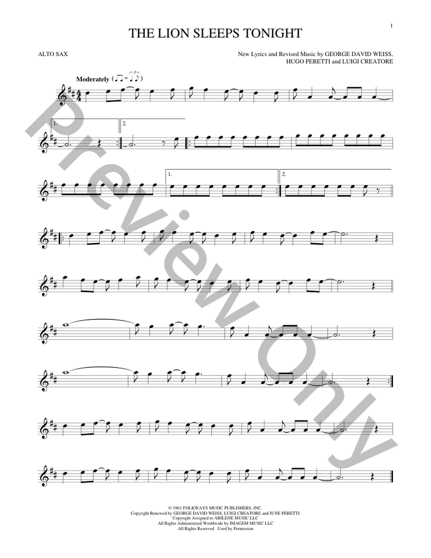 URGHPOLICE Party Tonight ソノシート The Lion Sleeps Tonight Sheet Music | J.W. Pepper