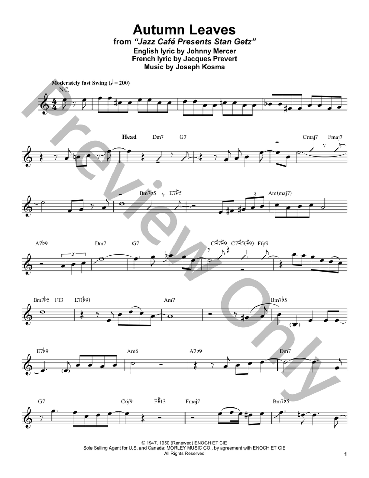 Autumn Leaves Sheet Music | J.W. Pepper