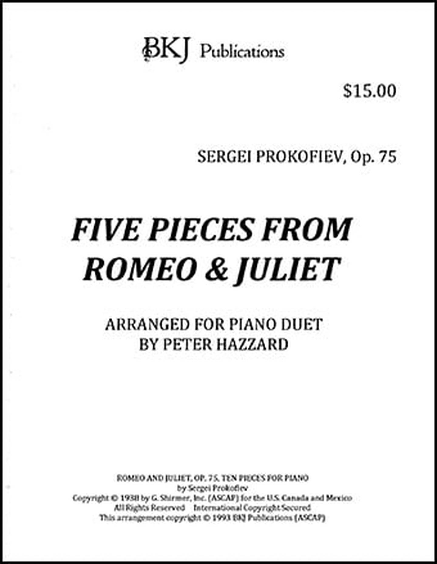 Five Pieces From Romeo & Juliet, Op 75 Sheet Music | J.W. Pepper