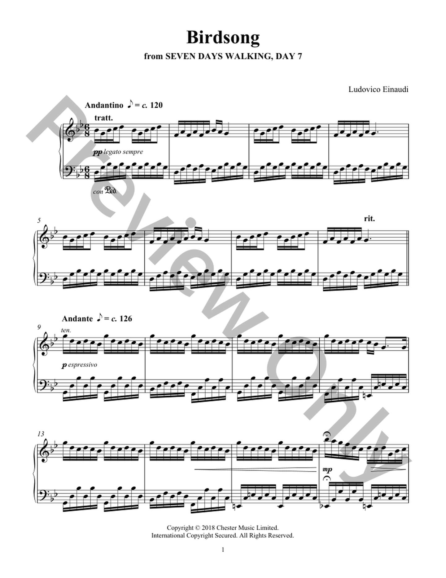 Birdsong Piano Sheet Music | J.W. Pepper