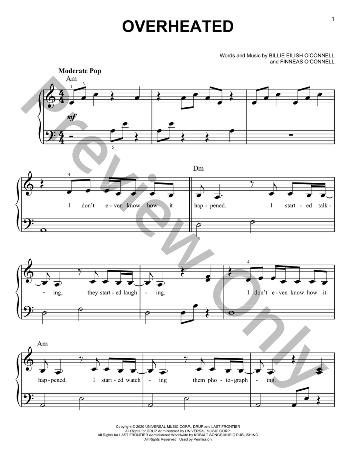 OverHeated Easy Piano Sheet Music | J.W. Pepper