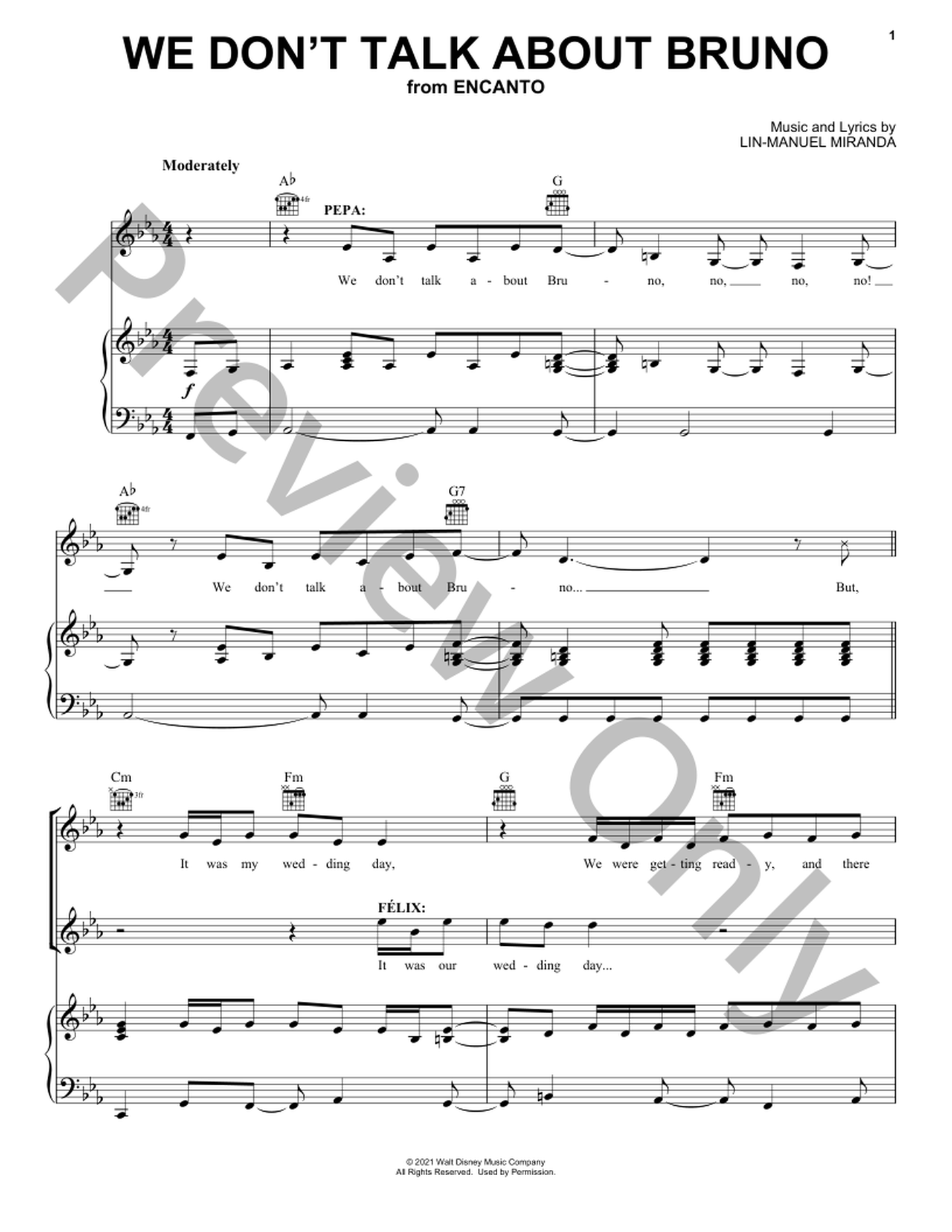 We Don't Talk About Bruno P/V/G Sheet Music | J.W. Pepper
