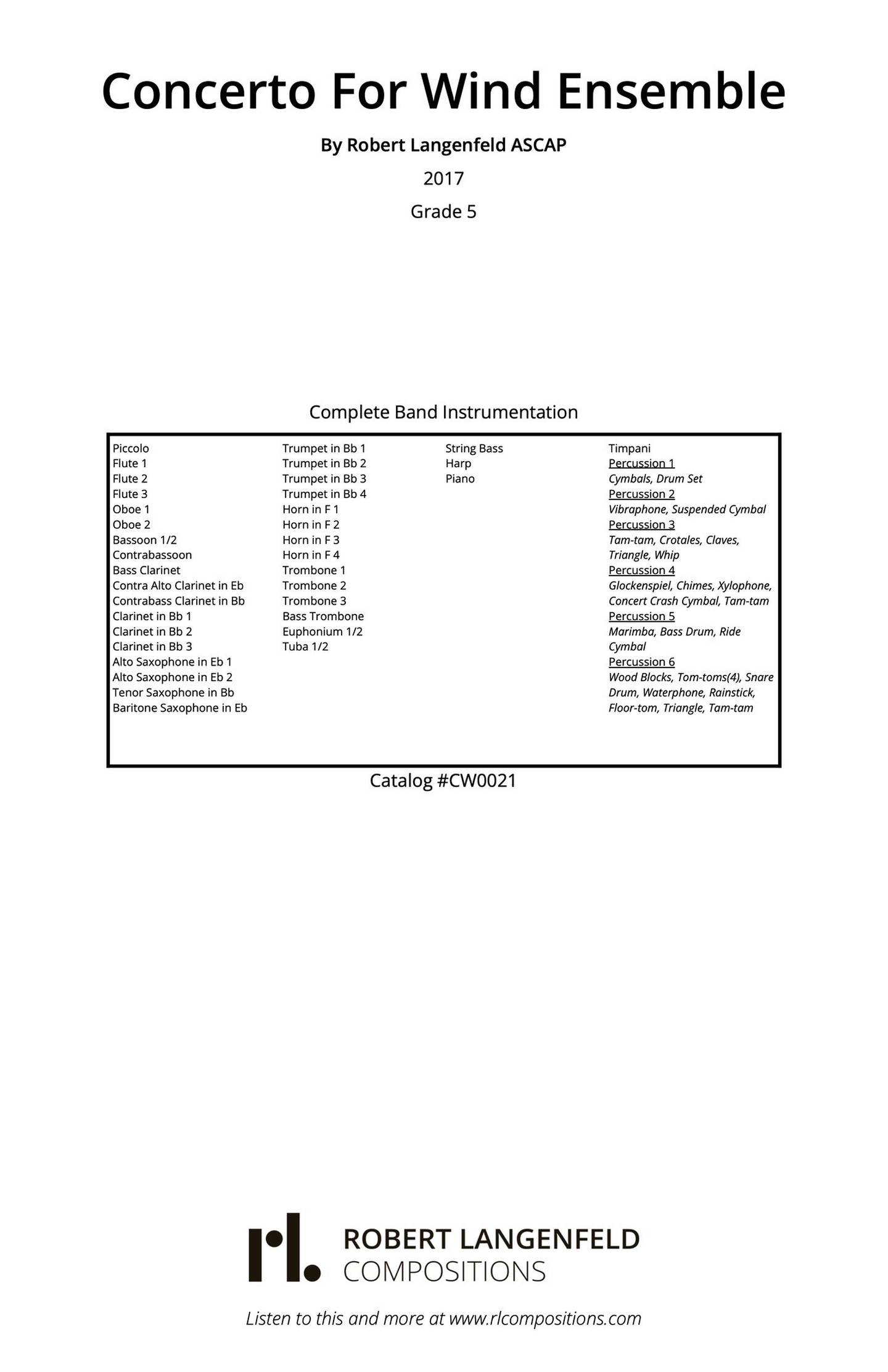 Concerto for Wind Ensemble Concert Band Sheet Music | J.W. Pepper